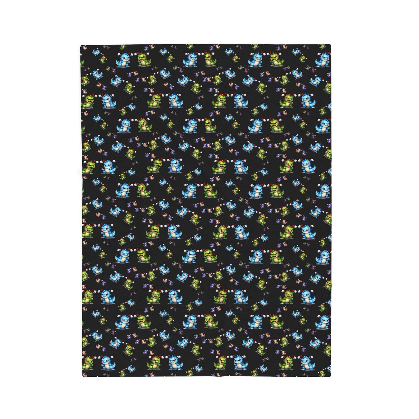 Plush Blanket — Cute Dino Pattern Velveteen Throw