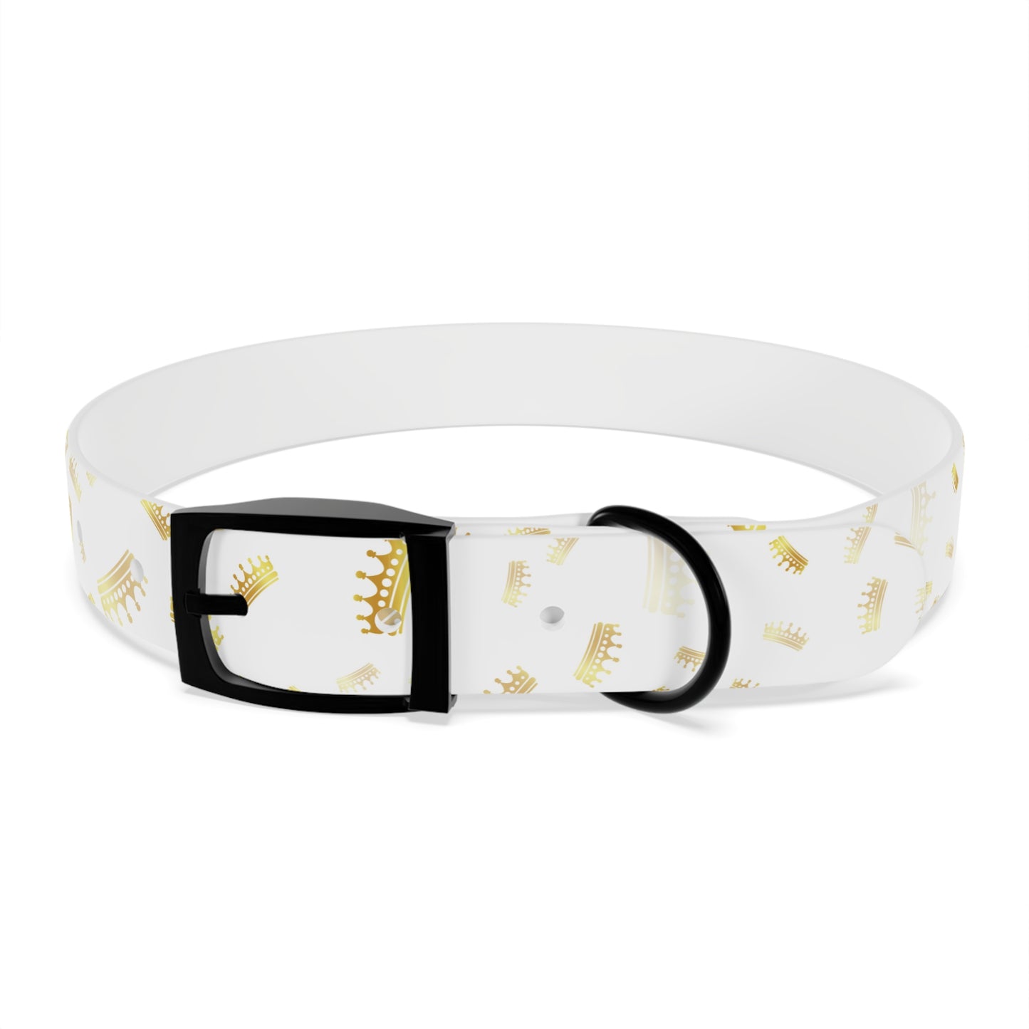 Gold Crown Pattern Dog Collar — Royal Pet Collar for Small & Large Dogs