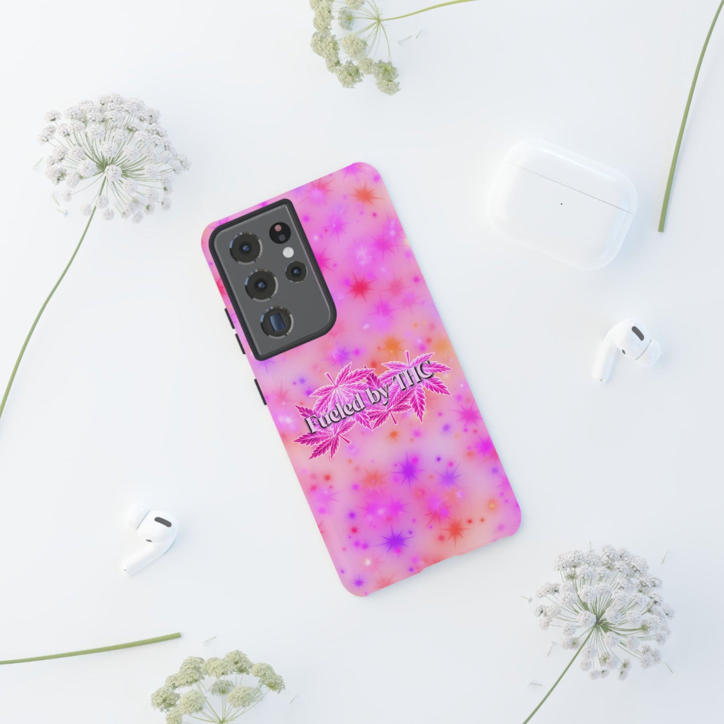 Tough Case — "Fueled by THC" Pink Tie-Dye Phone Cover