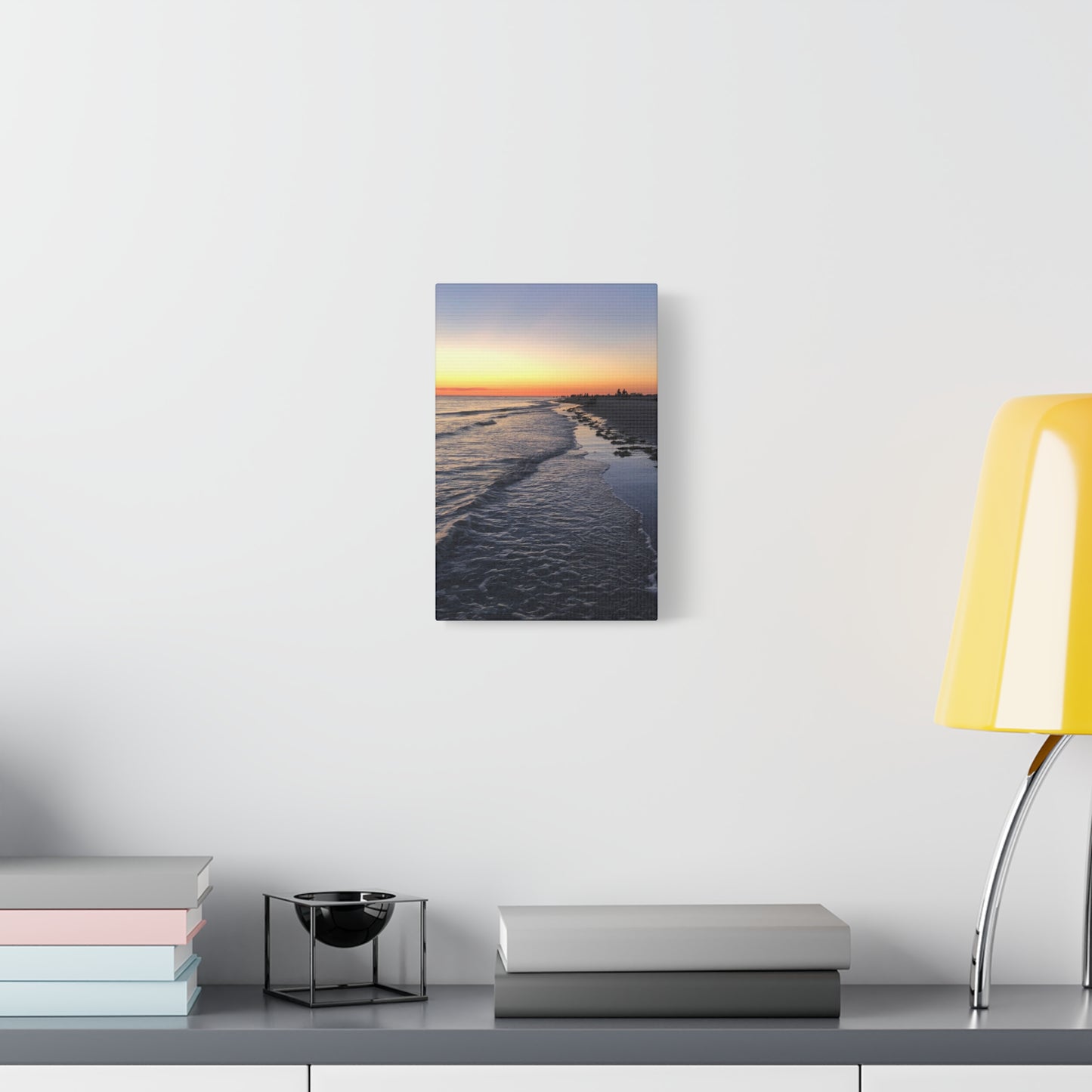 Sunset Beach Canvas Print — Coastal Wall Art for Living Room & Bedroom