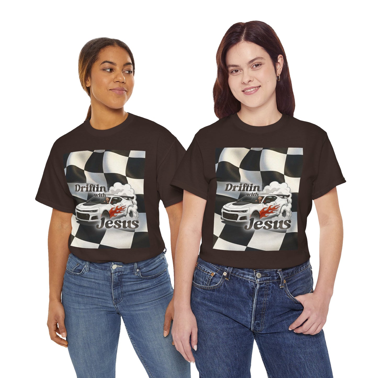 Driftin' with Jesus Tee — Christian Racing Graphic T-Shirt