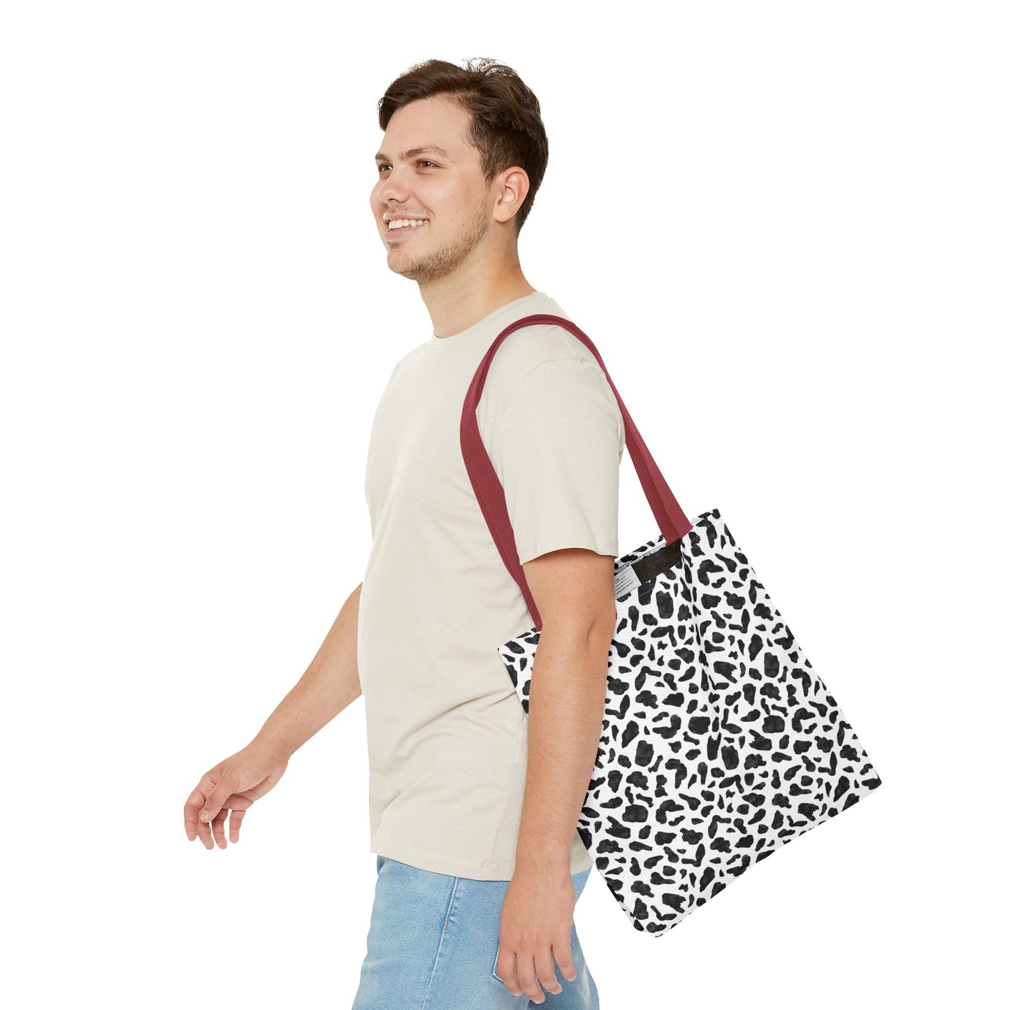 Cow Print Tote Bag – Black & White AOP Canvas Tote