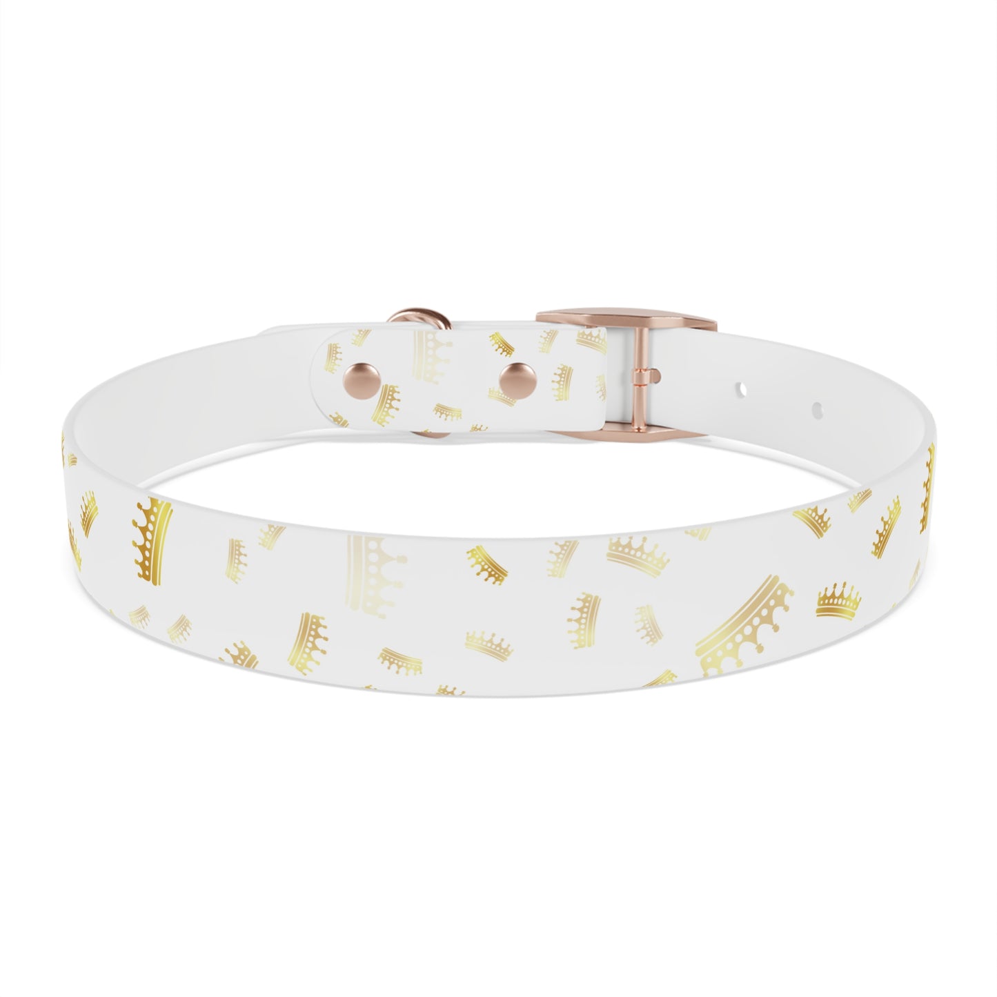Gold Crown Pattern Dog Collar — Royal Pet Collar for Small & Large Dogs