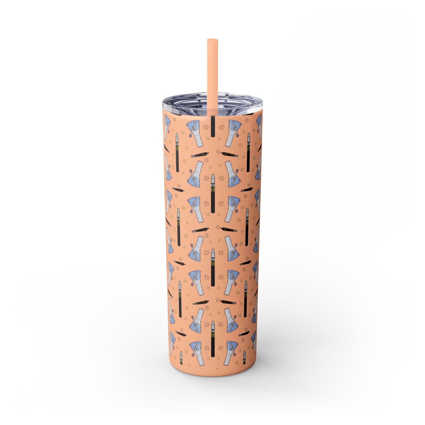 20oz Skinny Tumbler – Bongs & Penjamin Pattern | Travel Straw Cup for Stylists