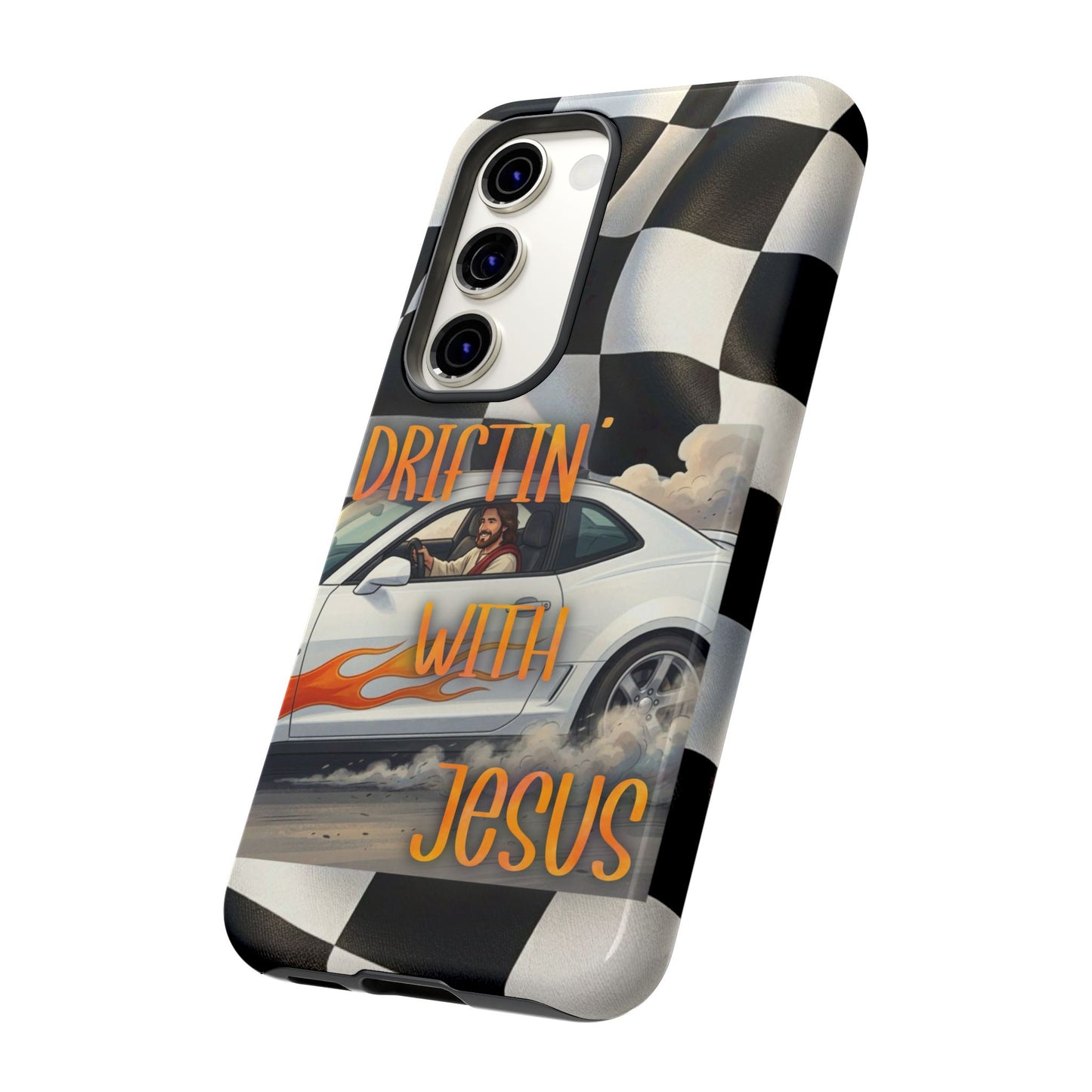 Phone Case — "Driftin' With Jesus" Racing Crosscheck Design - Samsung/ Google phones