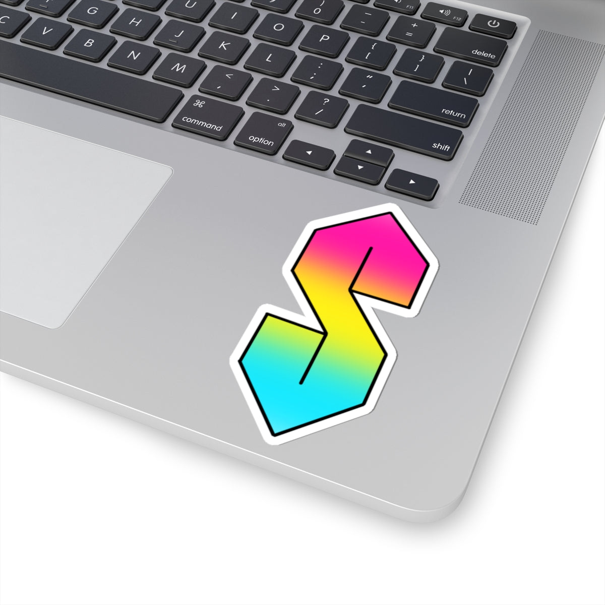 Retro Gradient 'S' Kiss-Cut Sticker — Neon 90s Laptop Decal