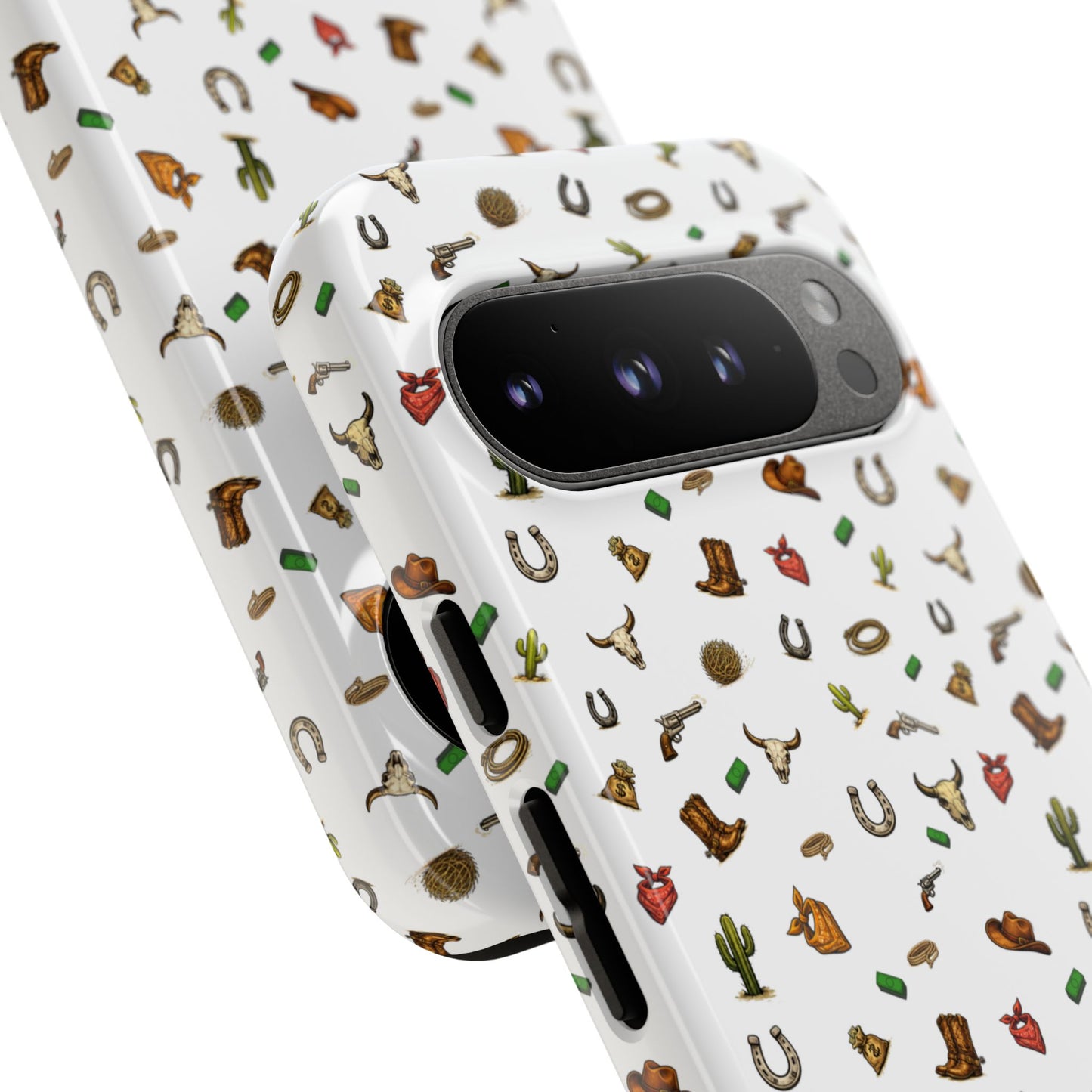 Western Pattern Phone Case — Cowboy Boots, Hats, Horseshoes & Cactus Tough Case