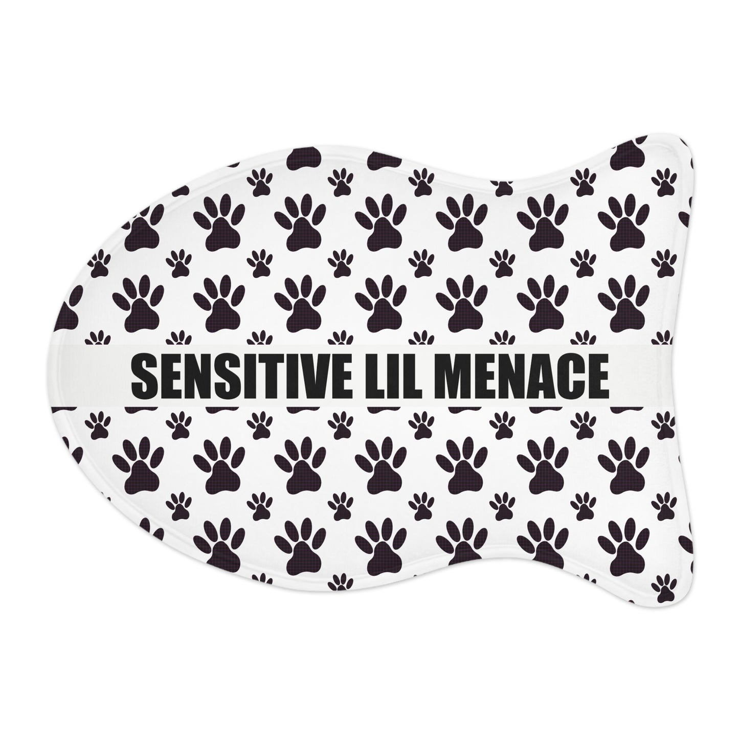Sensitive Lil Menace Pet Feeding Mat — Paw Print Non-Slip Dog & Cat Placemat