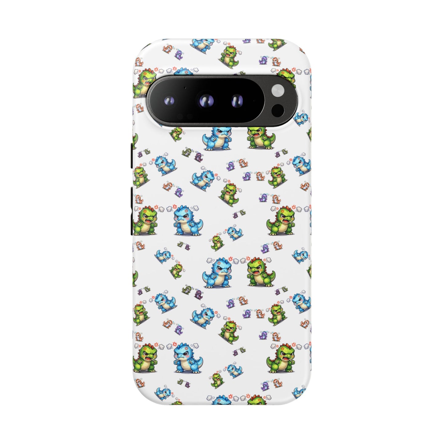 Cute Dino Pattern Phone Case — Playful Cartoon Dinosaur Tough Phone Cover