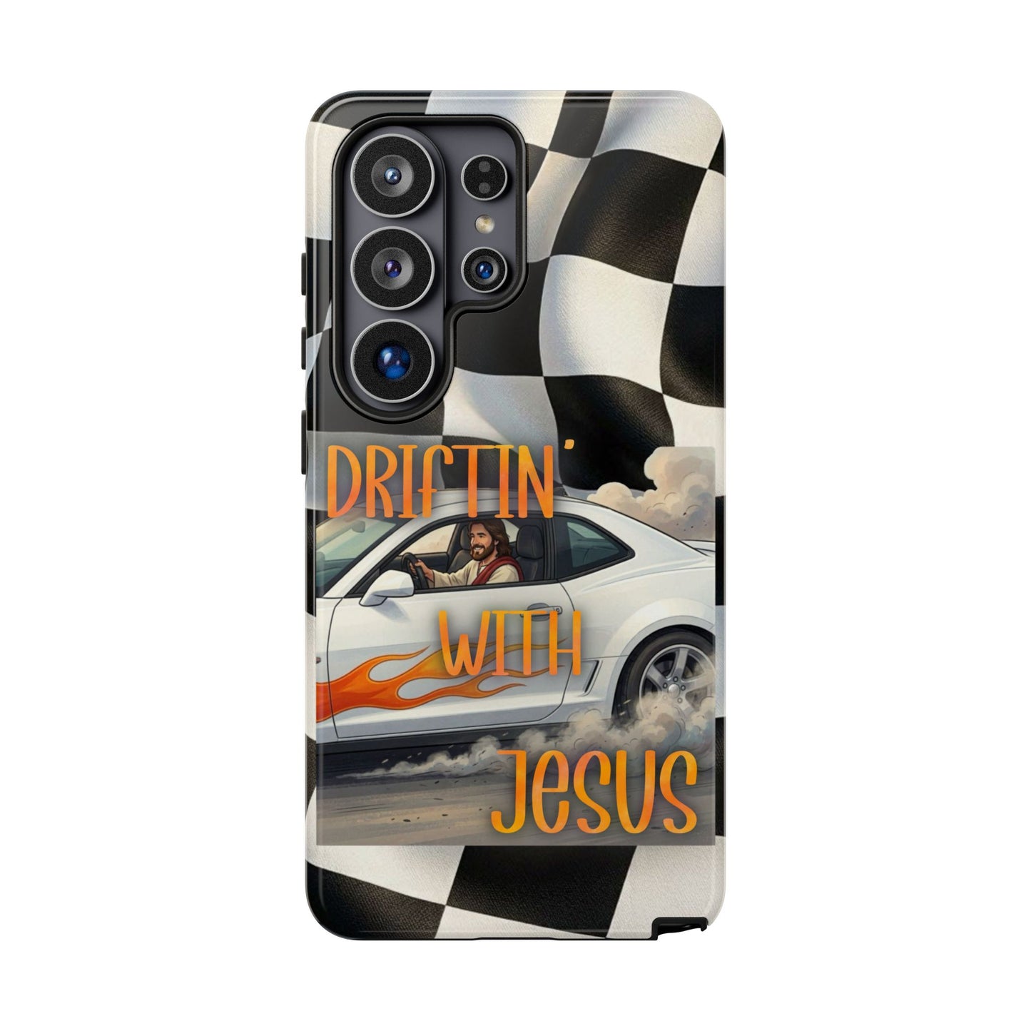Phone Case — "Driftin' With Jesus" Racing Crosscheck Design - Samsung/ Google phones