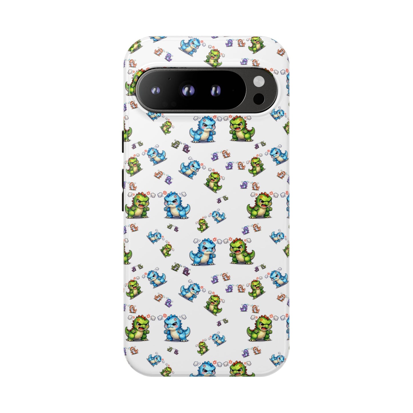 Cute Dino Pattern Phone Case — Playful Cartoon Dinosaur Tough Phone Cover