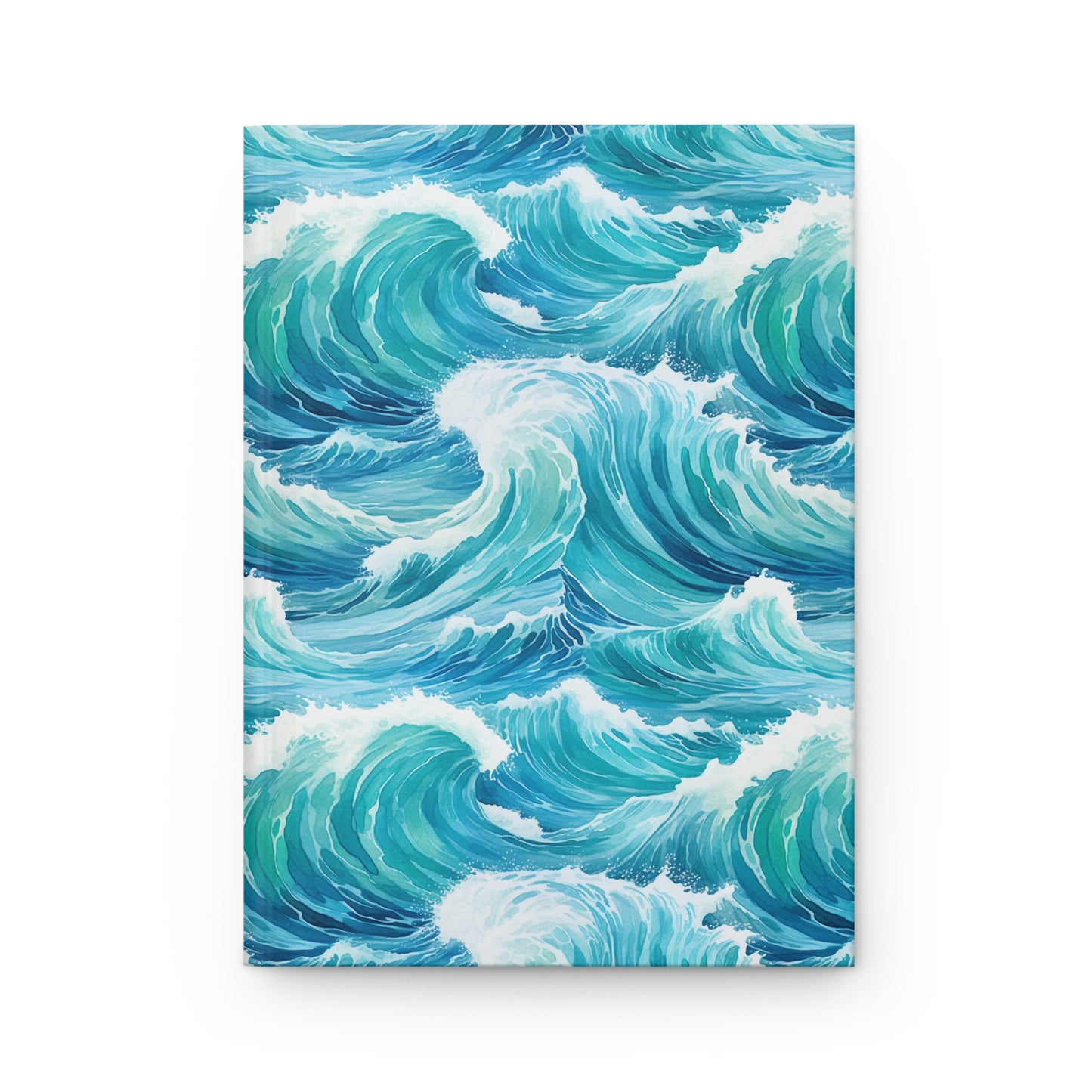 Ocean Waves Hardcover Journal — Nautical Wave Pattern Matte Notebook