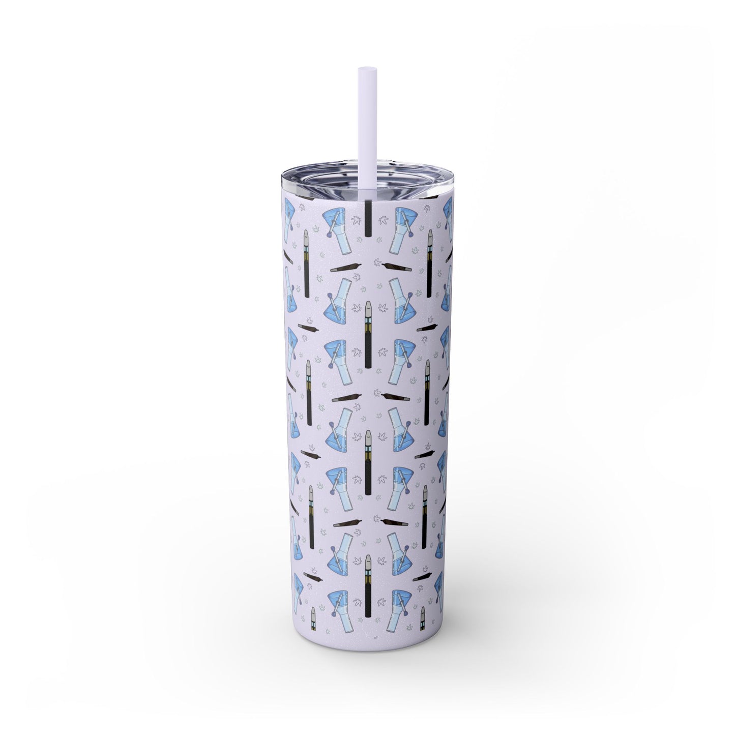 20oz Skinny Tumbler – Bongs & Penjamin Pattern | Travel Straw Cup for Stylists