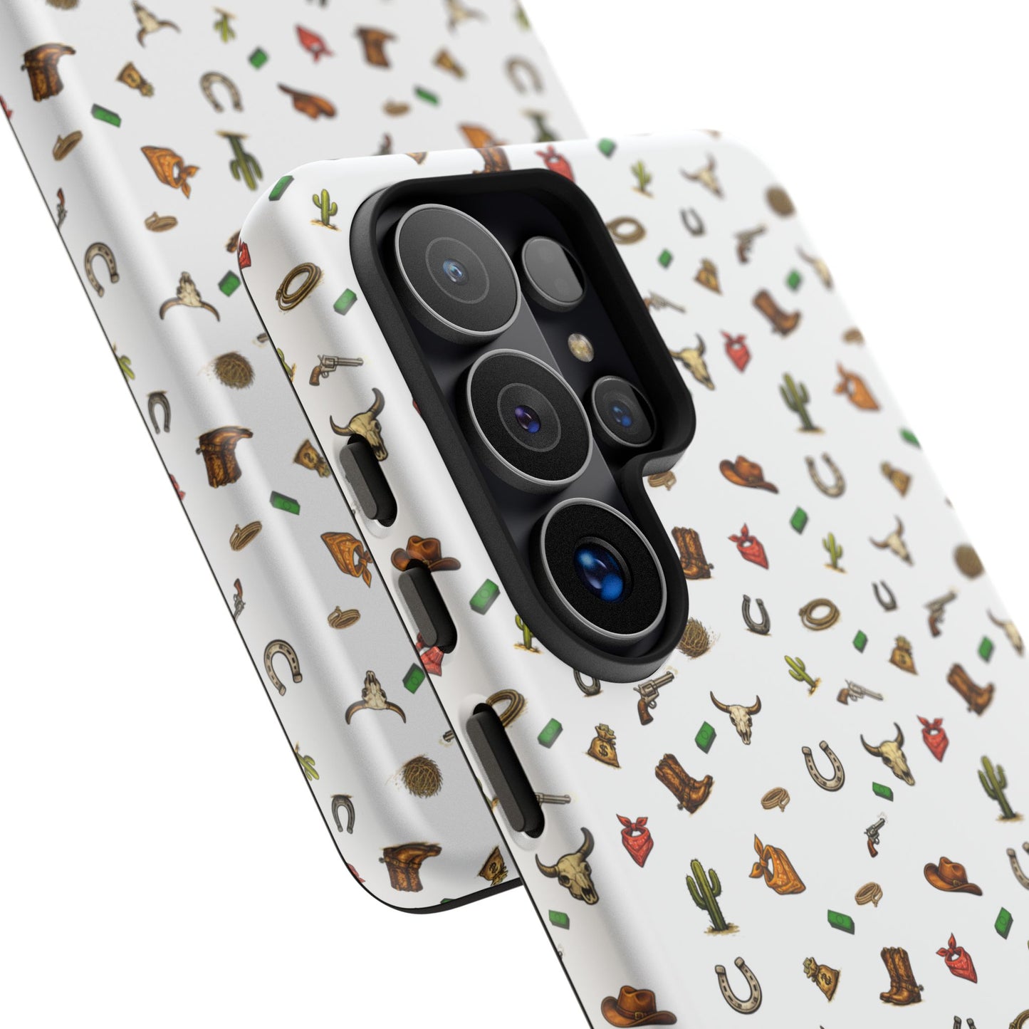 Western Pattern Phone Case — Cowboy Boots, Hats, Horseshoes & Cactus Tough Case