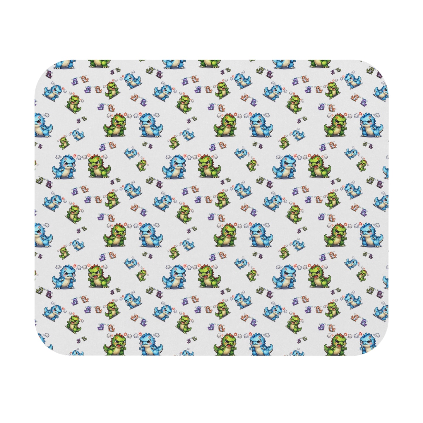 Cute Pixel Dino Pattern Mouse Pad – Retro Gaming Desk Mat