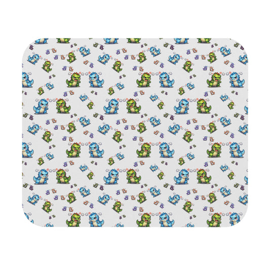 Cute Pixel Dino Pattern Mouse Pad – Retro Gaming Desk Mat