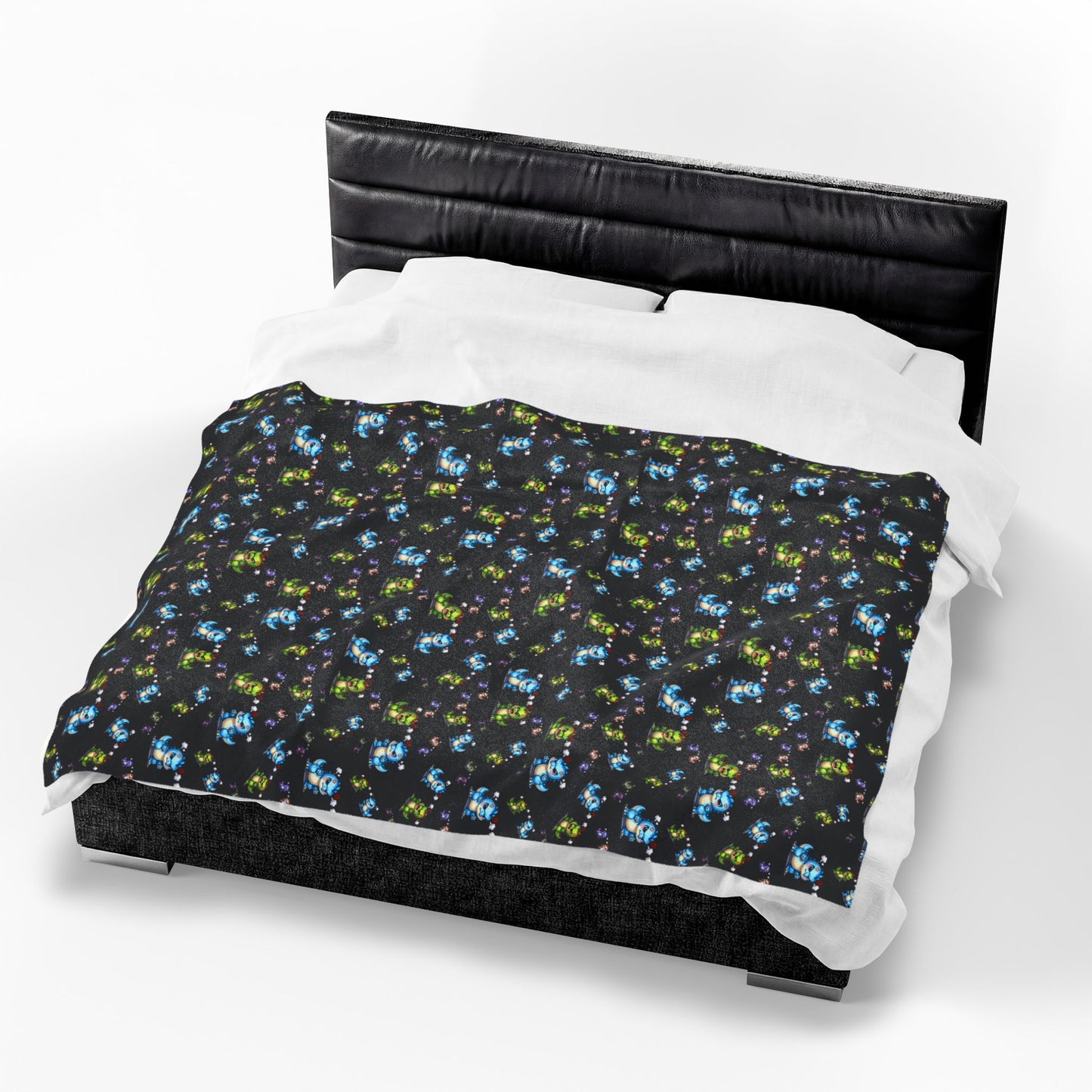 Plush Blanket — Cute Dino Pattern Velveteen Throw