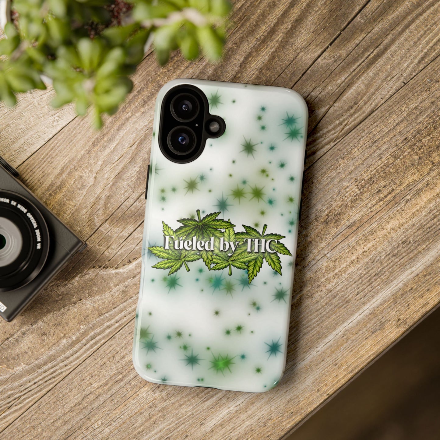 Phone Case — “Fueled by THC” Green Leaf Design