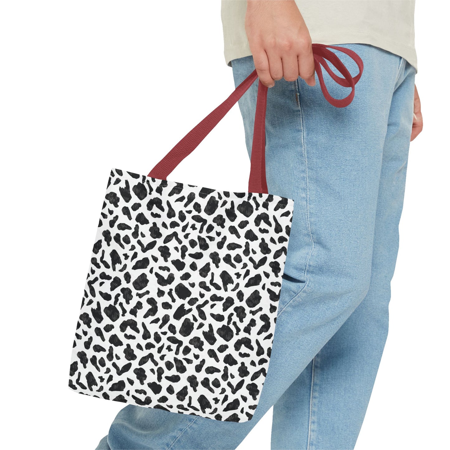 Cow Print Tote Bag – Black & White AOP Canvas Tote