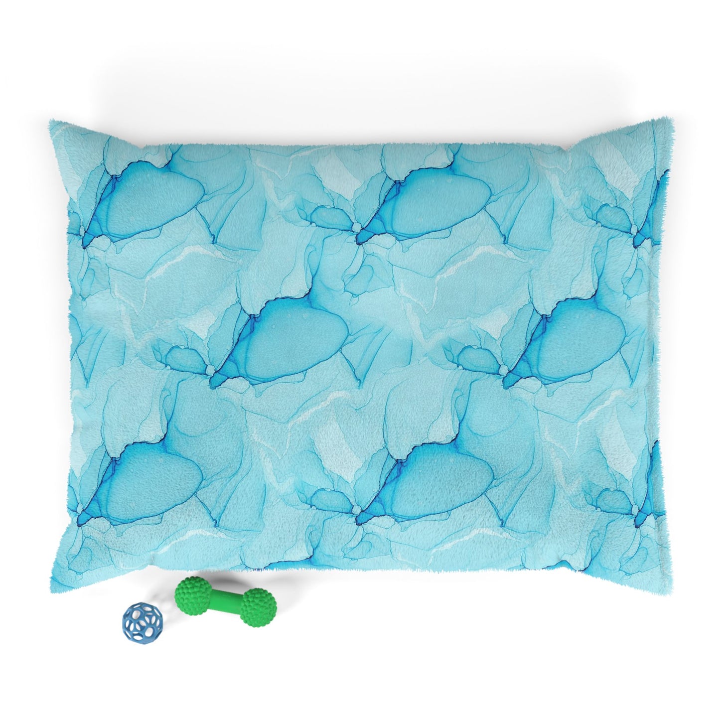 Blue Marble Pet Bed — Plush Dog & Cat Cushion