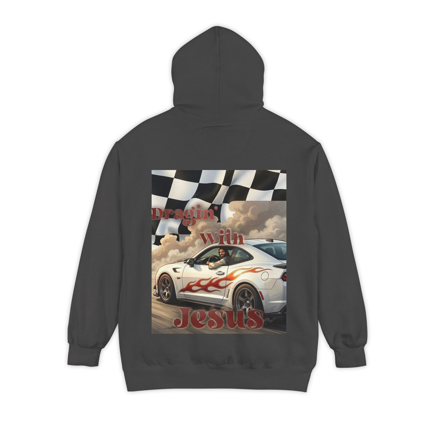 Dragin with Jesus Hoodie — Small Chest Print