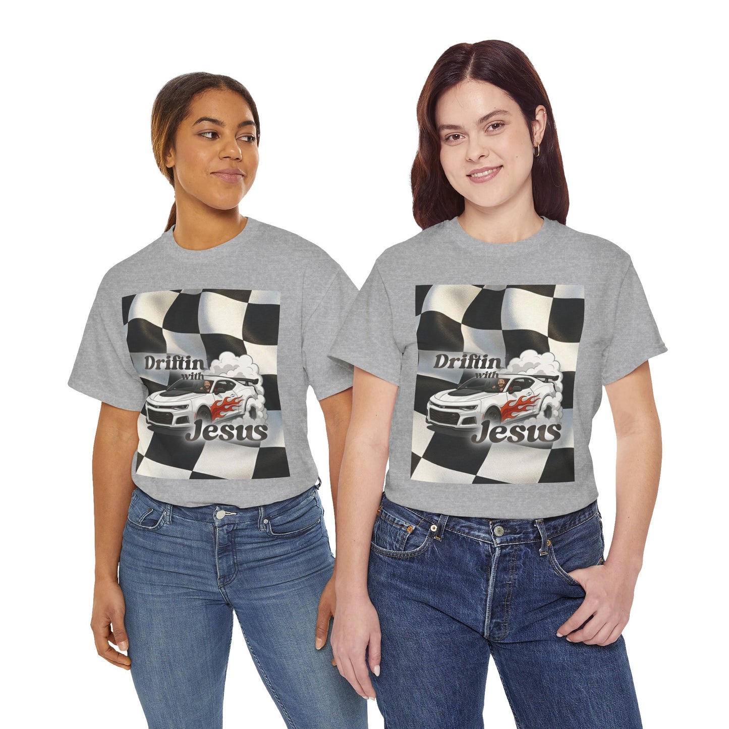 Driftin' with Jesus Tee — Christian Racing Graphic T-Shirt
