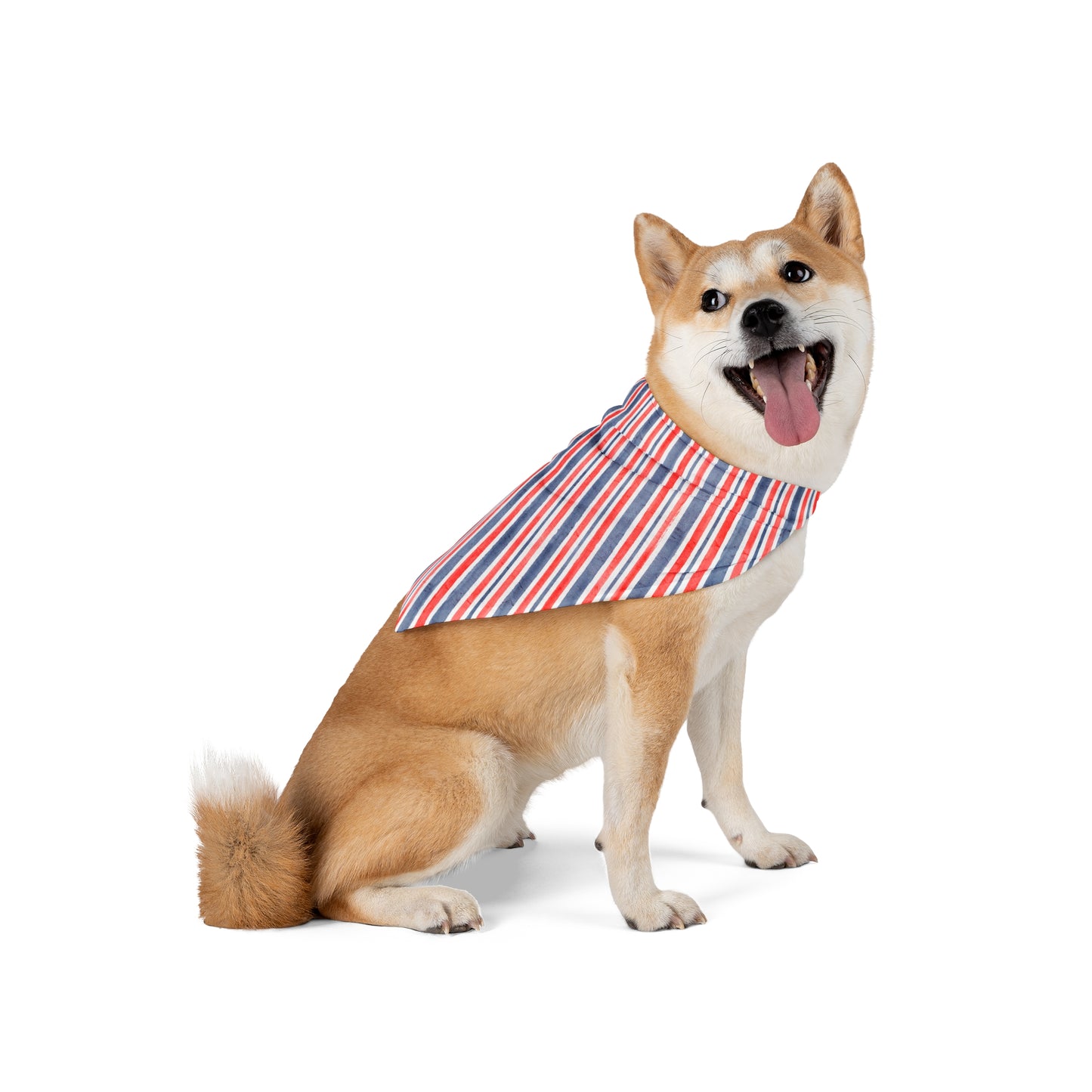 Patriotic Red White Blue Striped Pet Bandana — Americana Dog & Cat Accessory for 4th of July