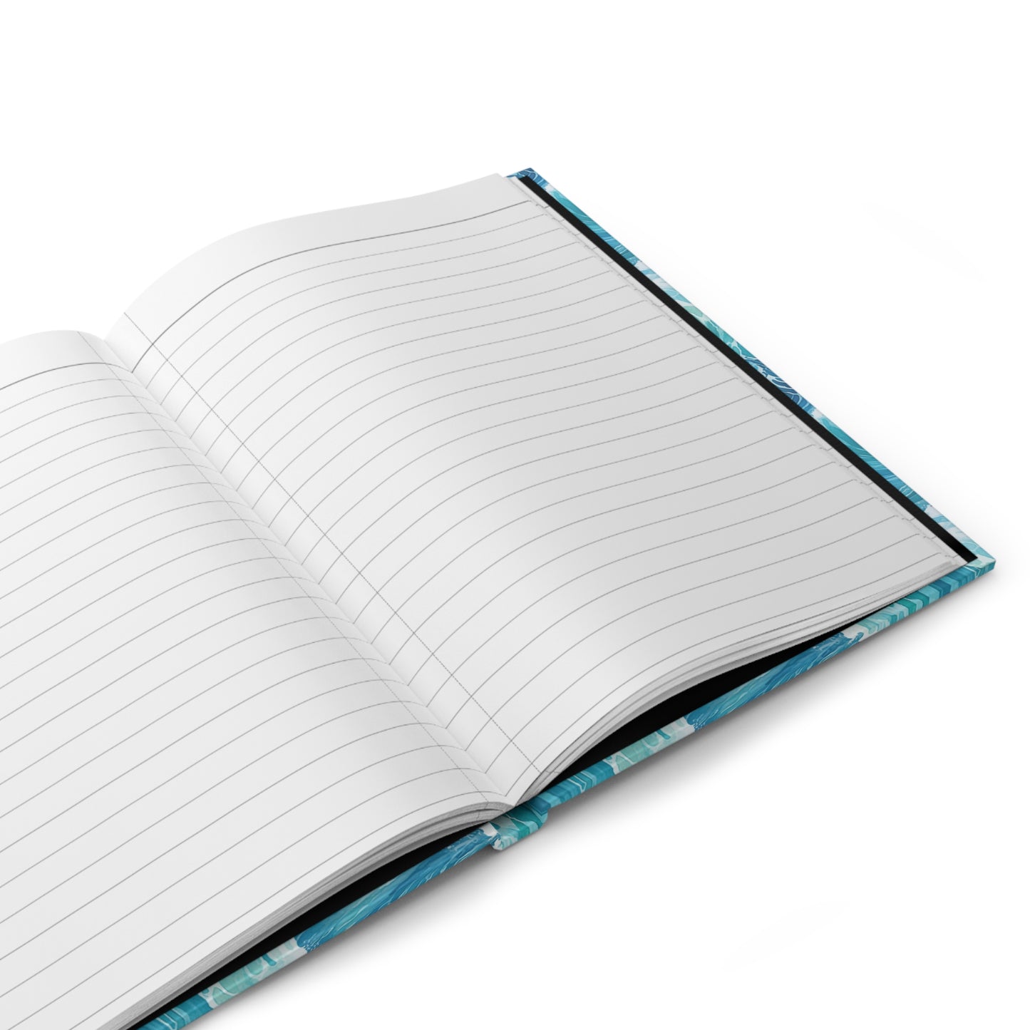 Ocean Waves Hardcover Journal — Nautical Wave Pattern Matte Notebook