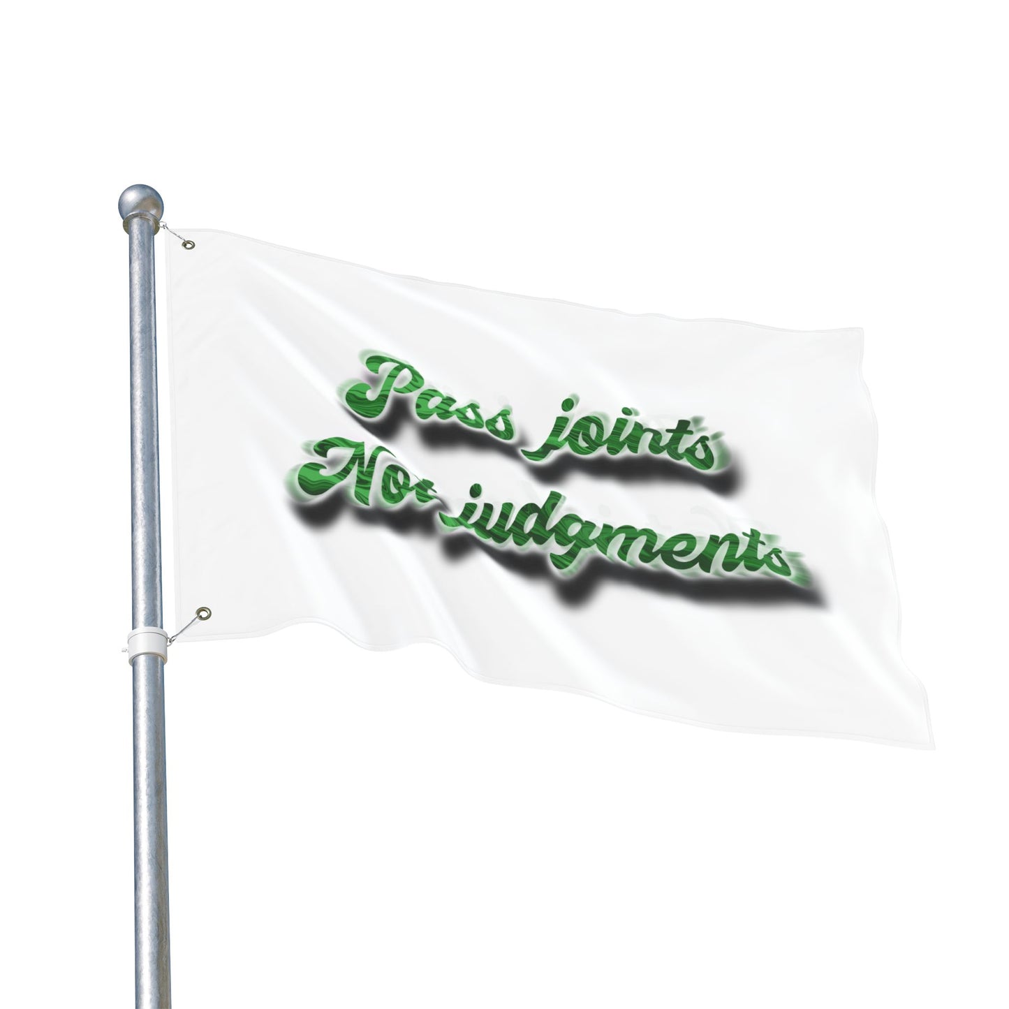 Double-Sided Decorative Flag — "Pass Joints Not Judgments" Stoner Garden Banner