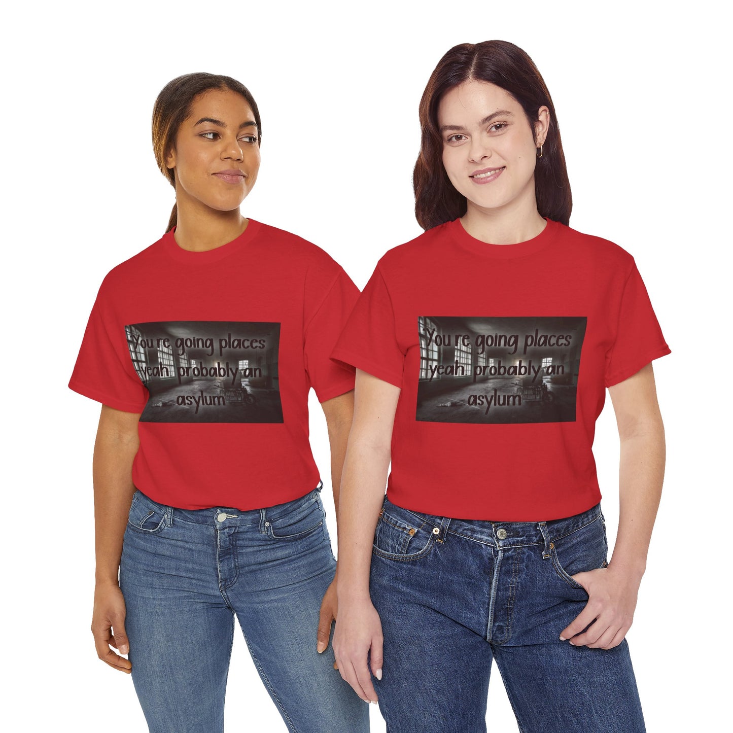 Dark Asylum Photo Tee — "You're Going Places, Yeah Probably the Asylum"