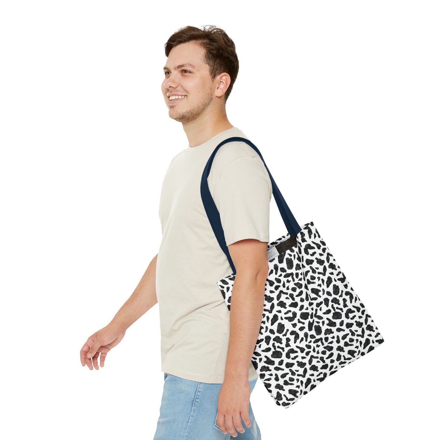 Cow Print Tote Bag – Black & White AOP Canvas Tote