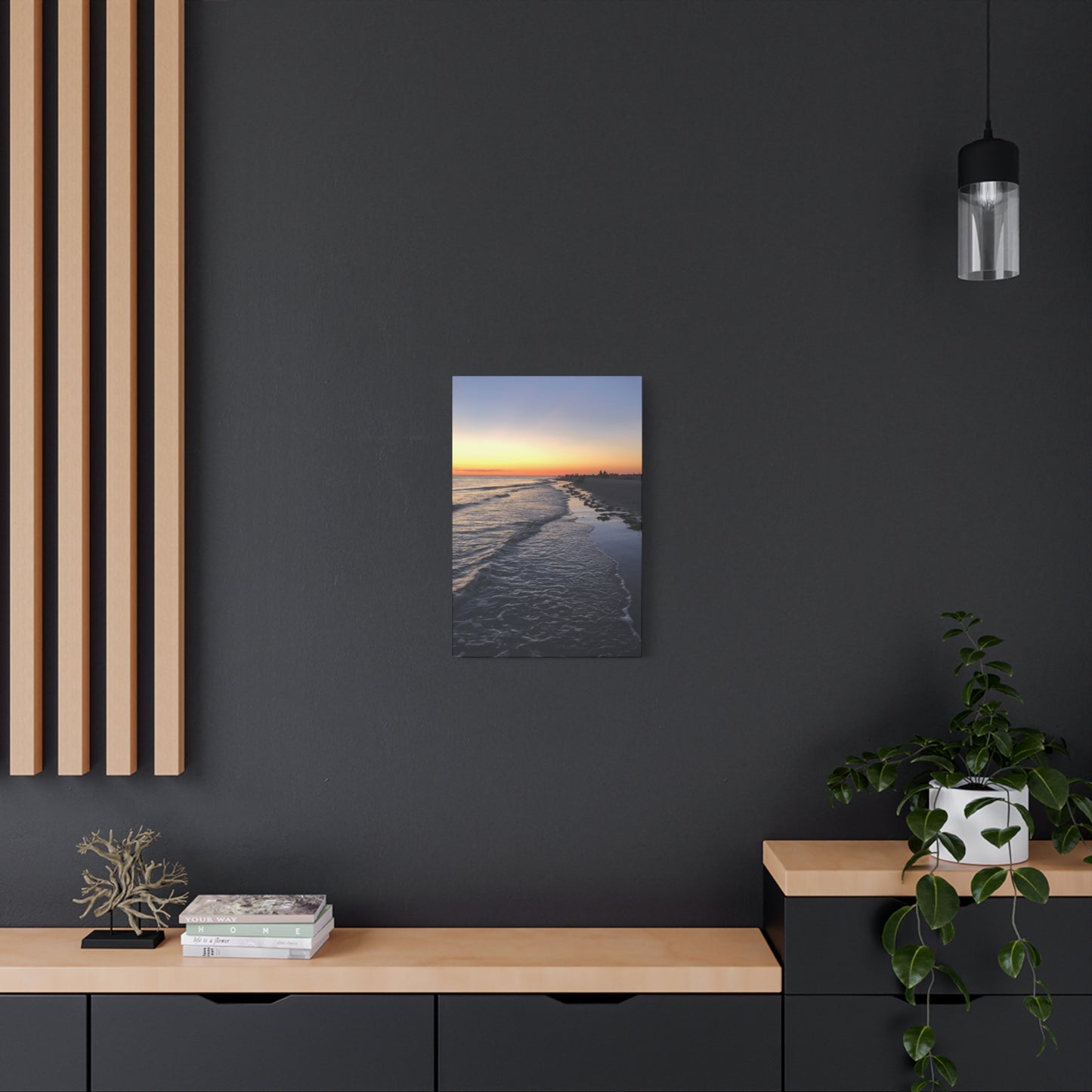 Sunset Beach Canvas Print — Coastal Wall Art for Living Room & Bedroom
