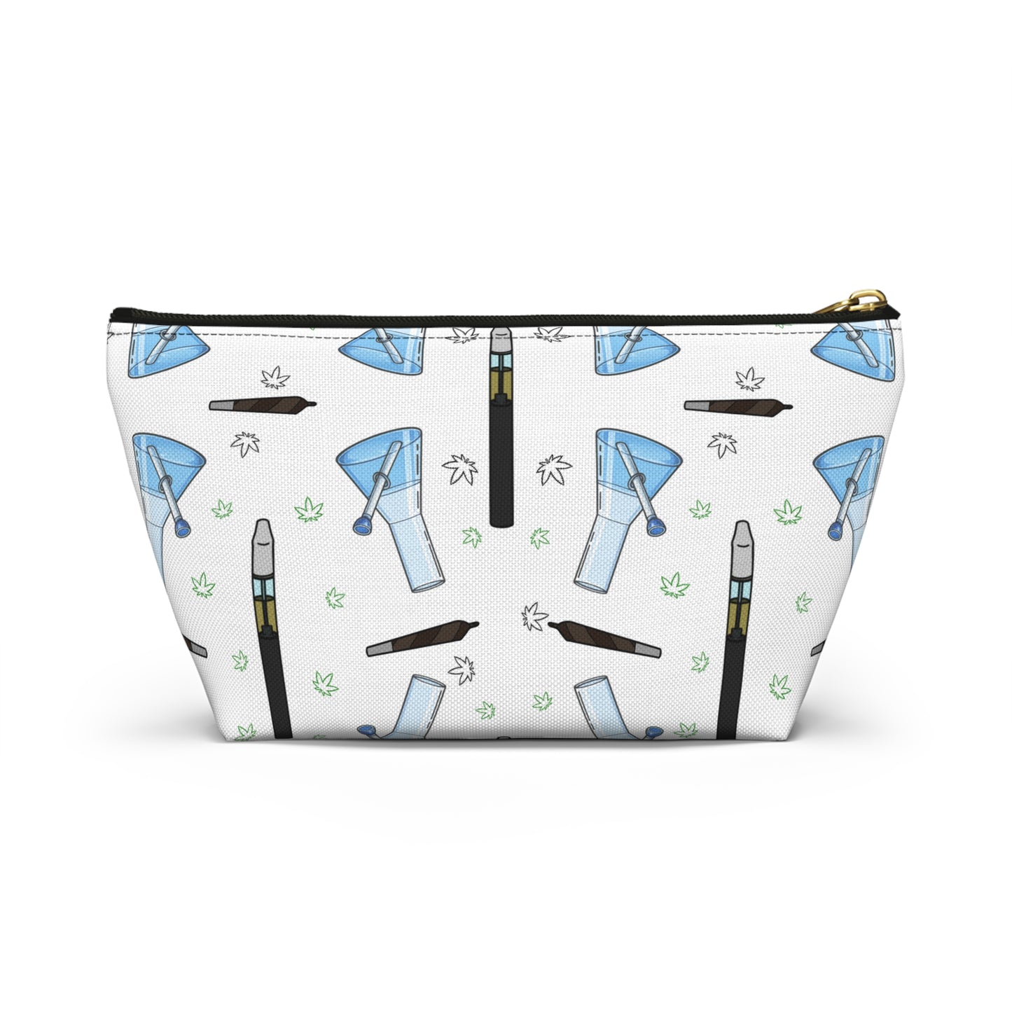Vape & Accessories Pattern T-Bottom Accessory Pouch — Travel Makeup & Gadget Organizer