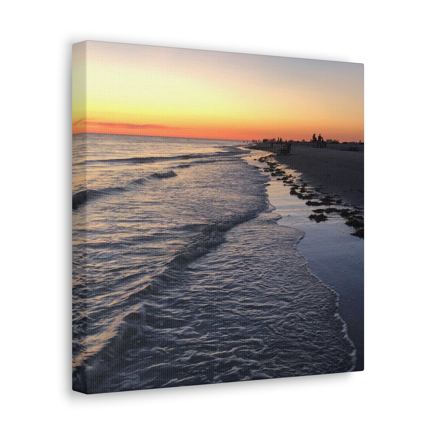 Sunset Beach Canvas Print — Coastal Wall Art for Living Room & Bedroom