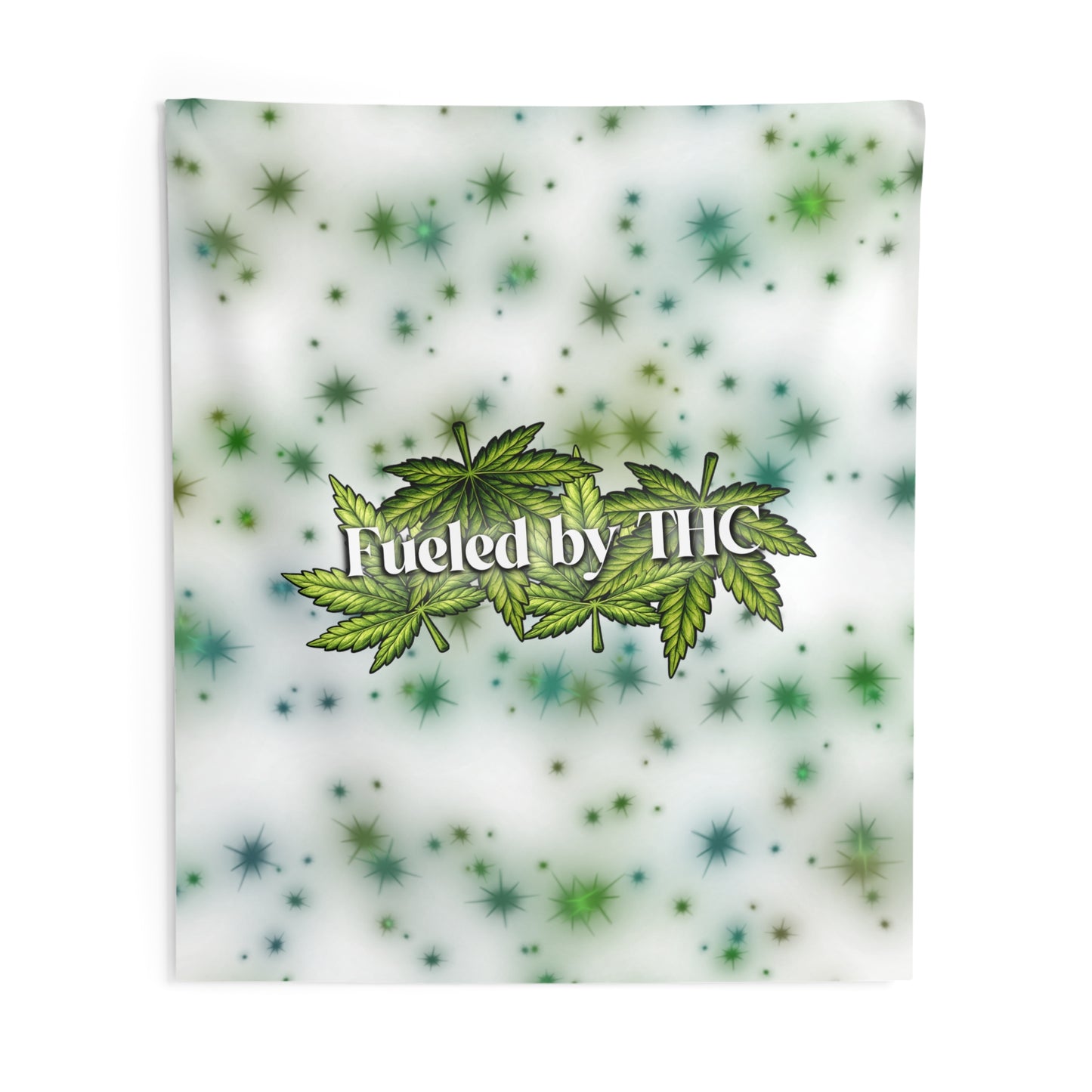 “Fueled by THC” Leaf Wall Tapestry – Cannabis Decor for Dorms & Living Rooms