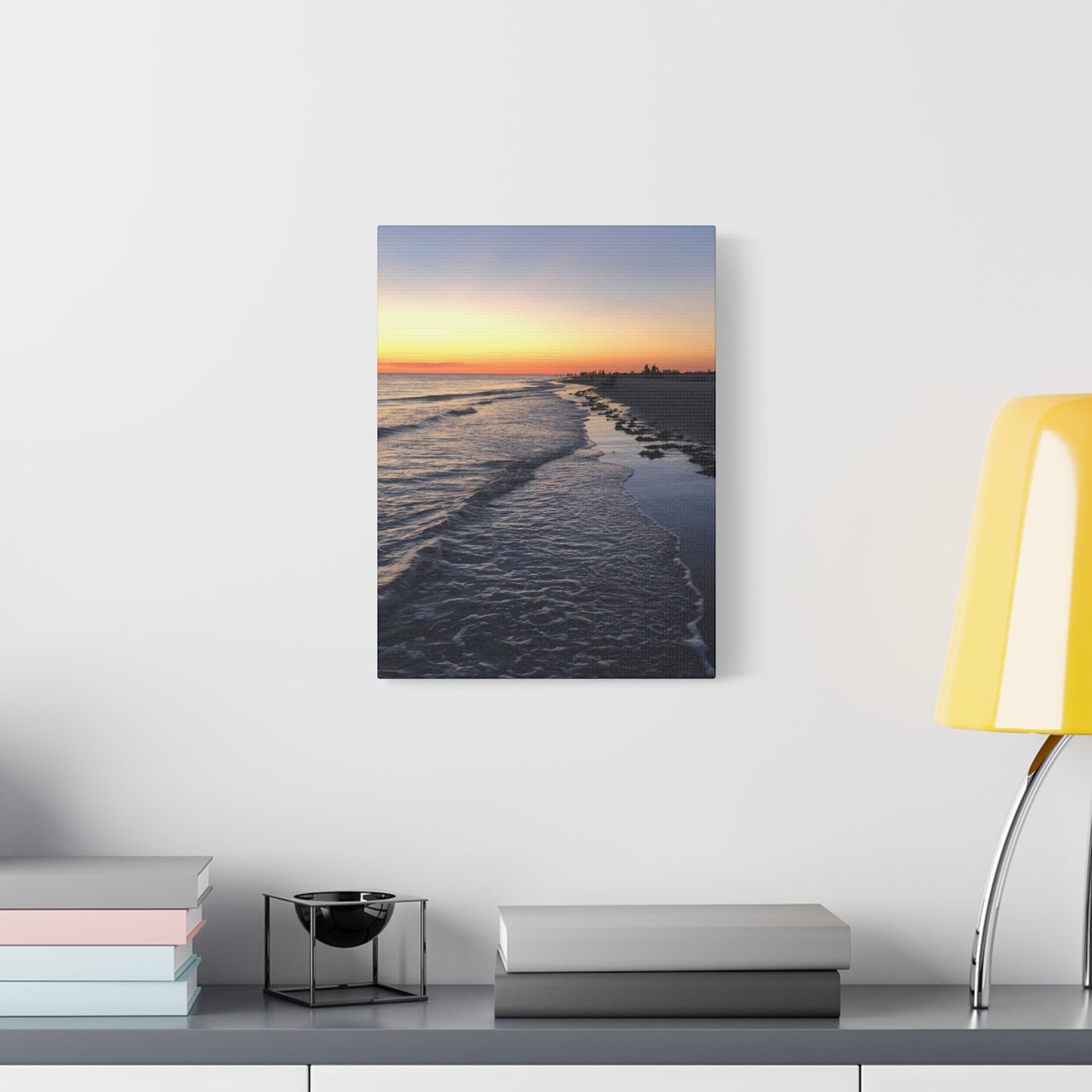 Sunset Beach Canvas Print — Coastal Wall Art for Living Room & Bedroom