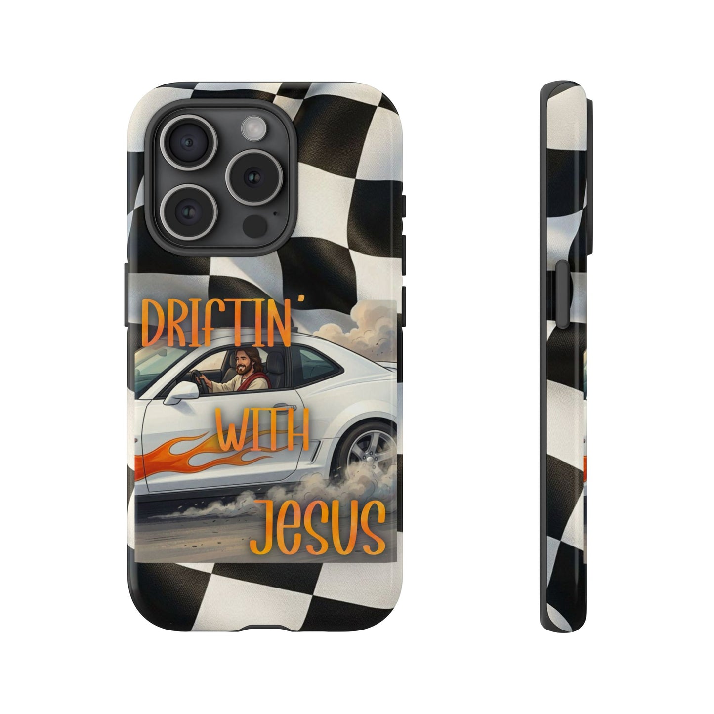 Phone Case — "Driftin' with Jesus" Racing Flag Design- iPhone