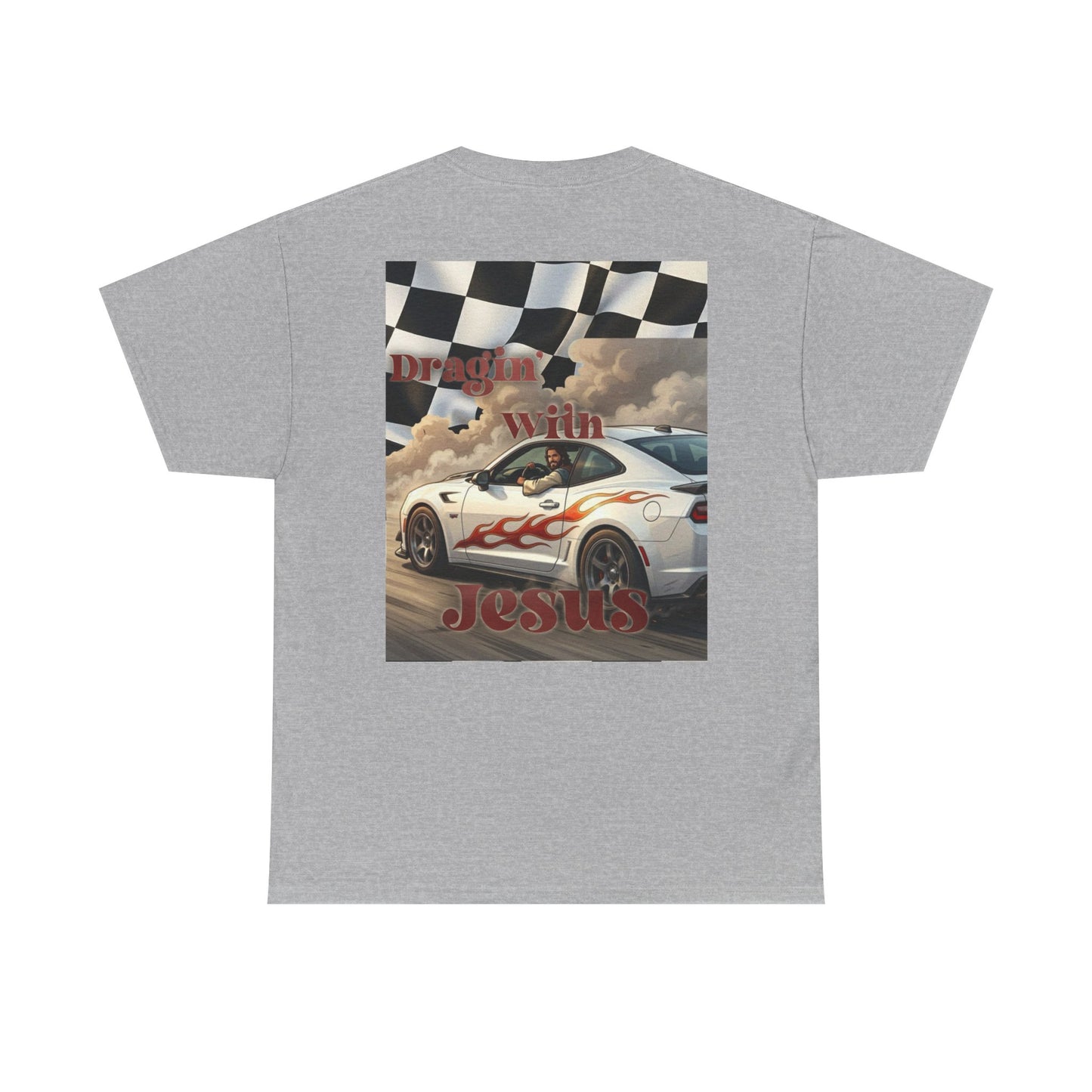 T-Shirt — "Dragin' With Jesus" Retro Racing Graphic Tee