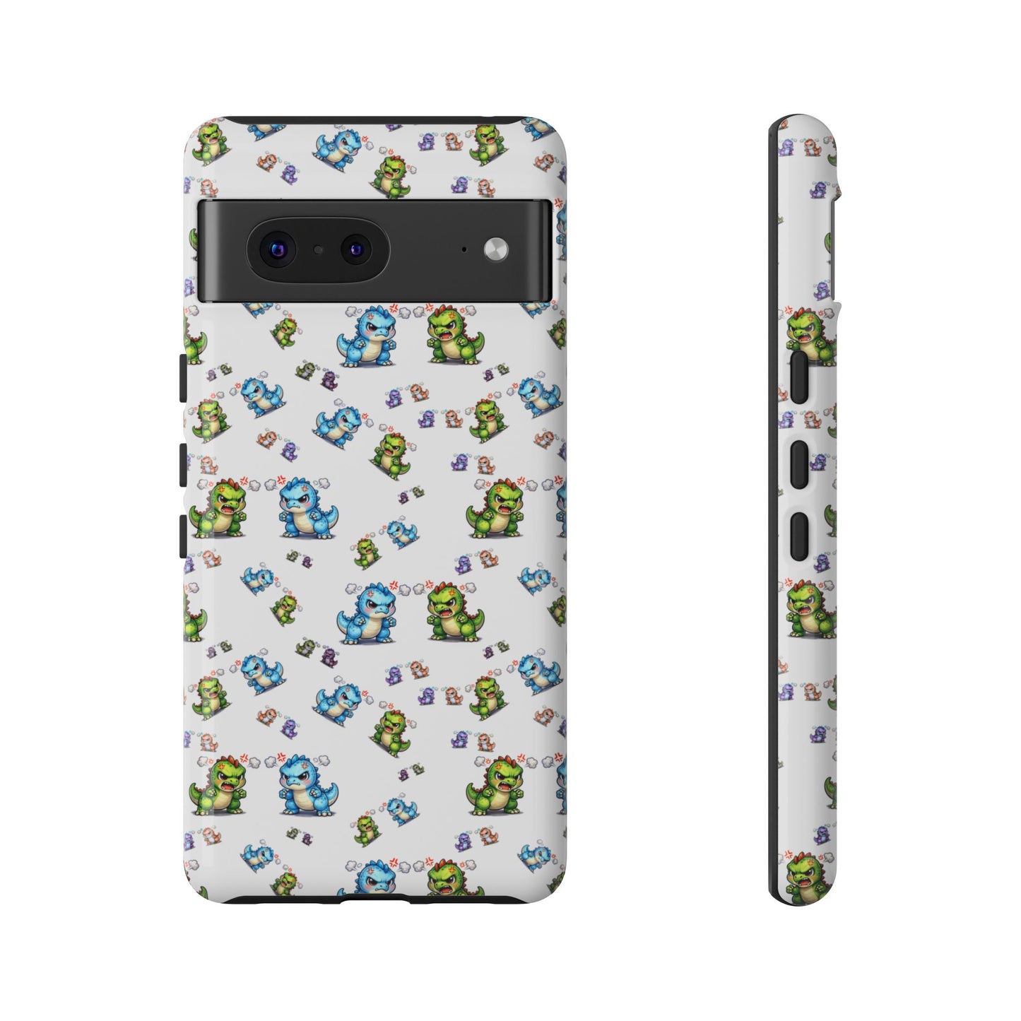 Cute Dino Pattern Phone Case — Playful Cartoon Dinosaur Tough Phone Cover