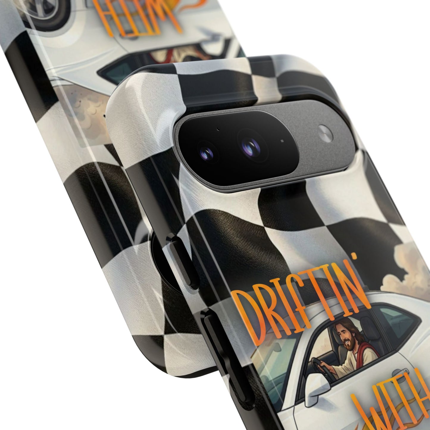Phone Case — "Driftin' With Jesus" Racing Crosscheck Design - Samsung/ Google phones