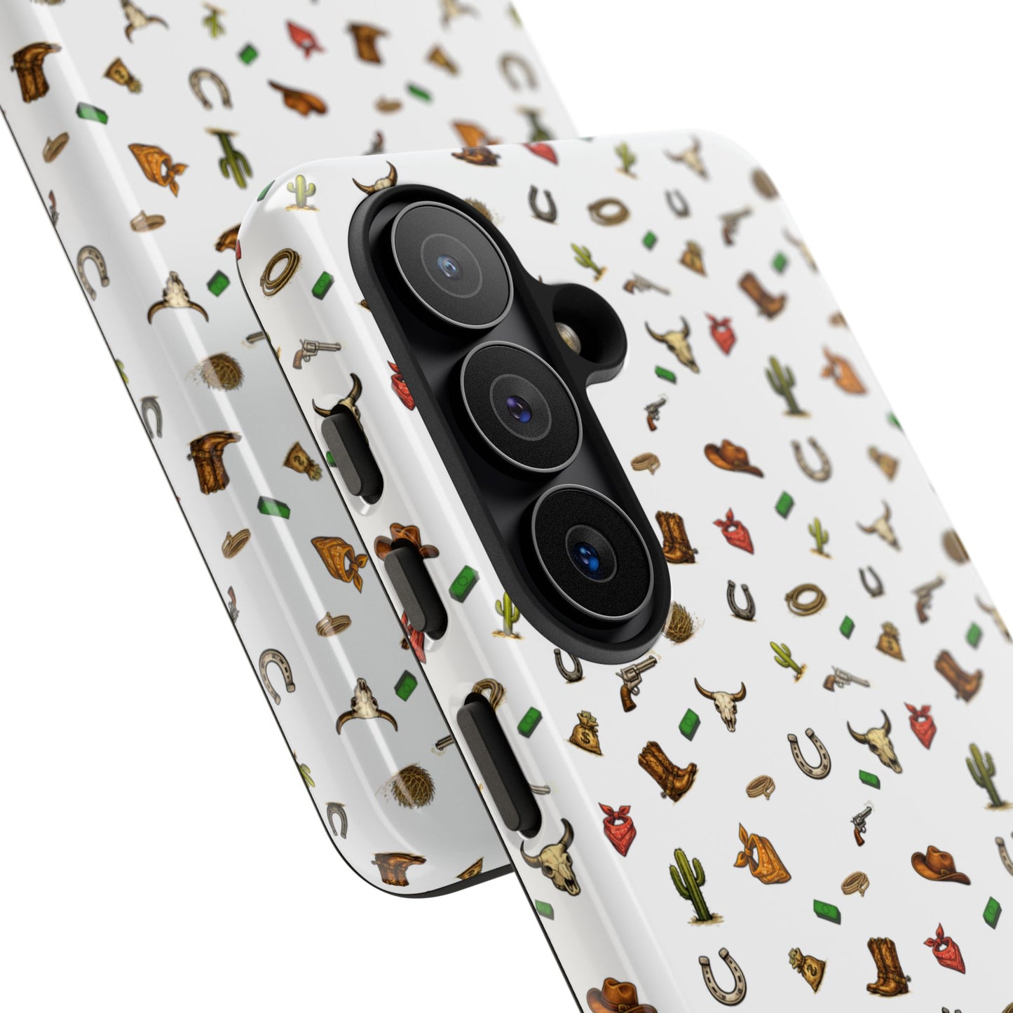 Western Pattern Phone Case — Cowboy Boots, Hats, Horseshoes & Cactus Tough Case