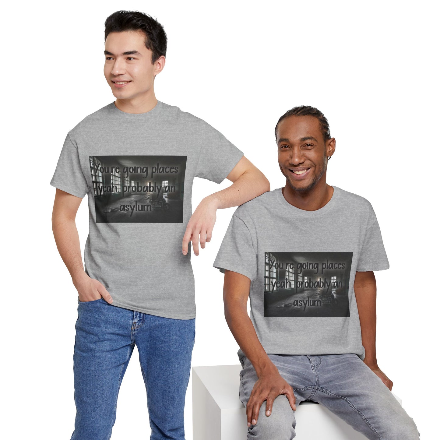 Dark Asylum Photo Tee — "You're Going Places, Yeah Probably the Asylum"