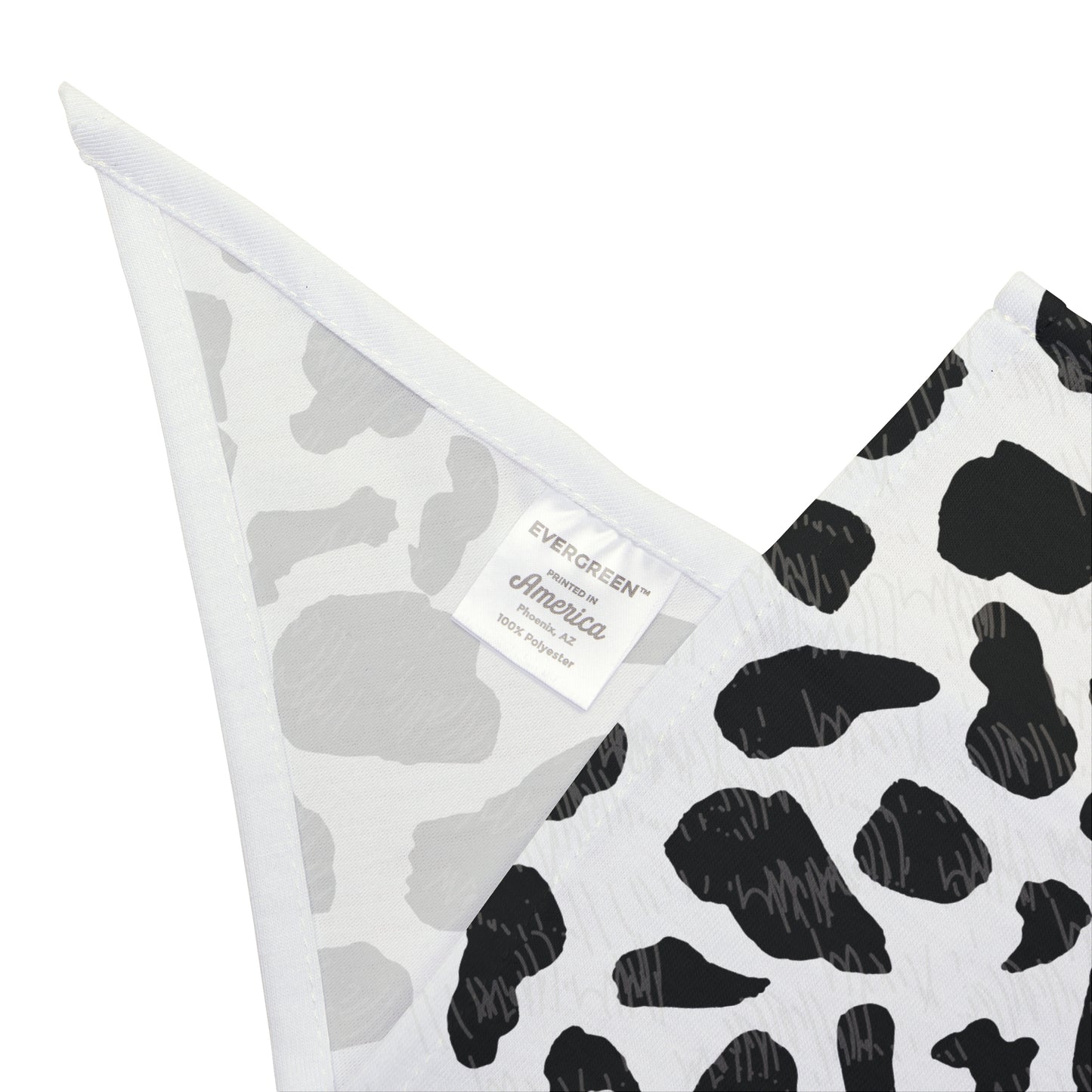 Cow Print Pet Bandana — Black & White Triangle Dog Bandana