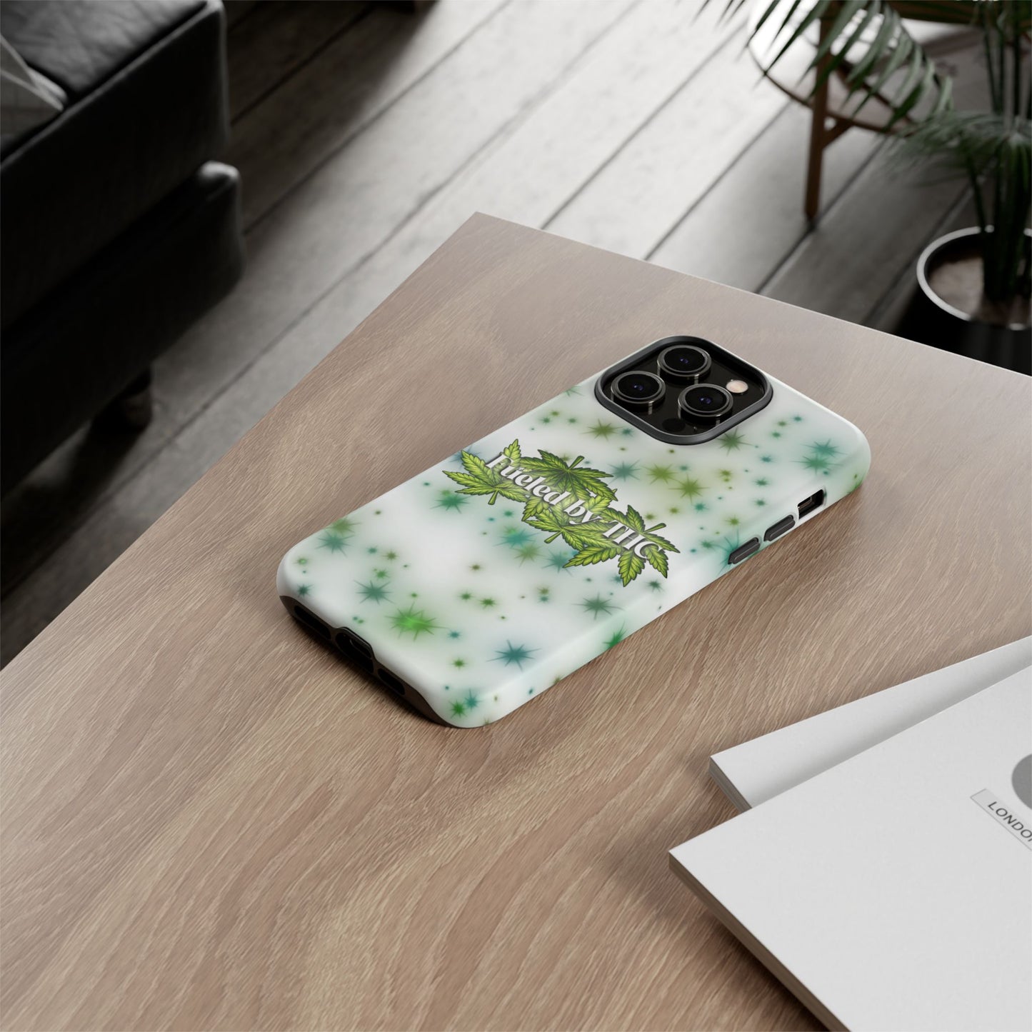 Phone Case — “Fueled by THC” Green Leaf Design