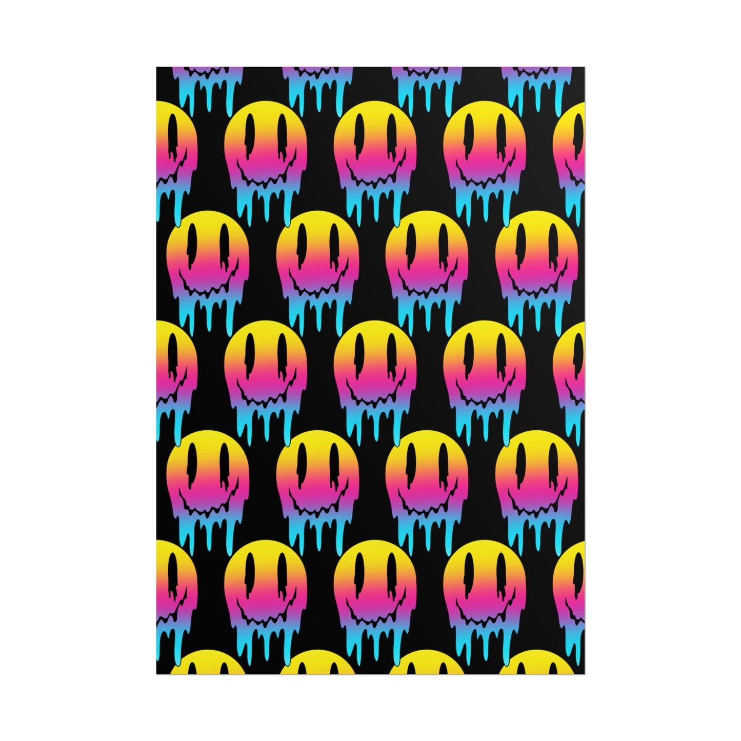 Neon Drip Smiley Poster