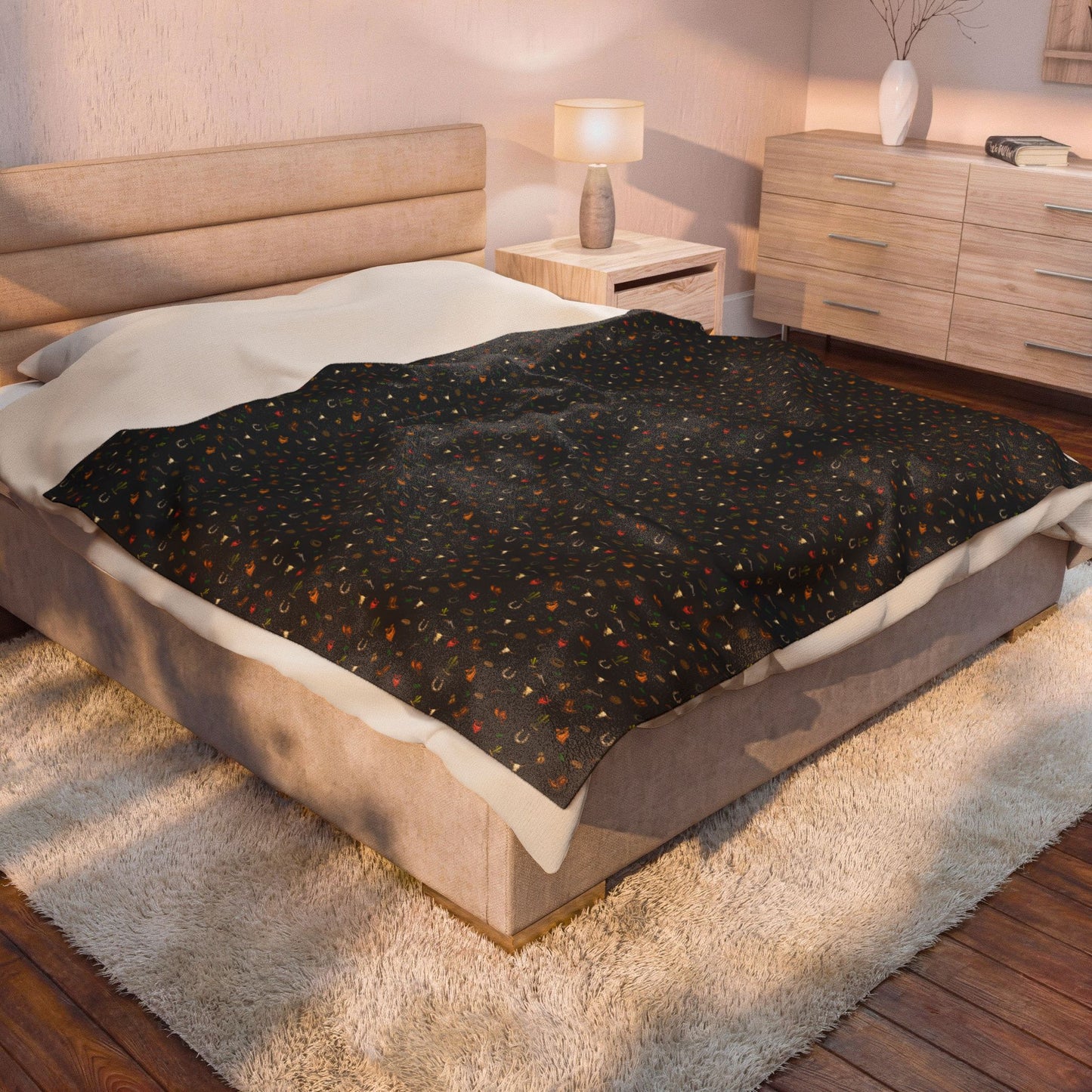 Western Velveteen Plush Blanket — western Pattern Cozy Throw