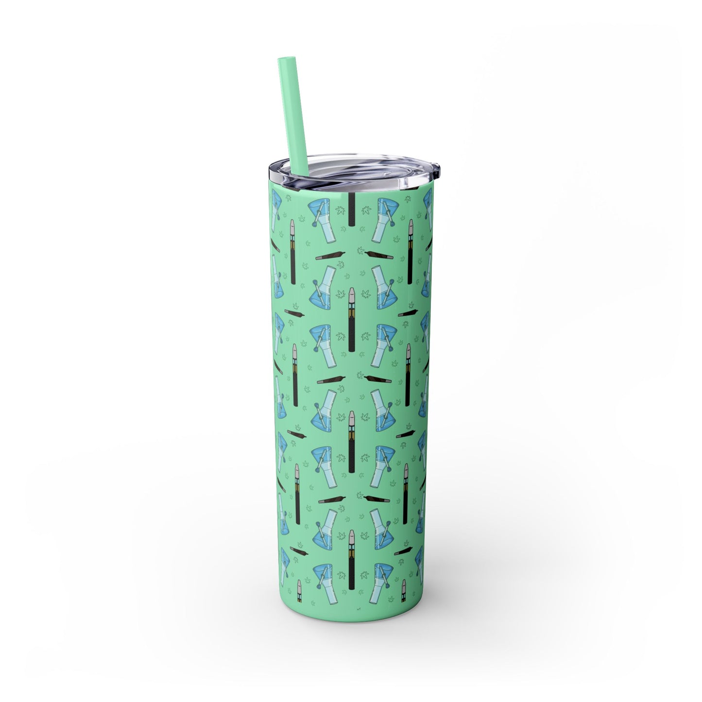 20oz Skinny Tumbler – Bongs & Penjamin Pattern | Travel Straw Cup for Stylists
