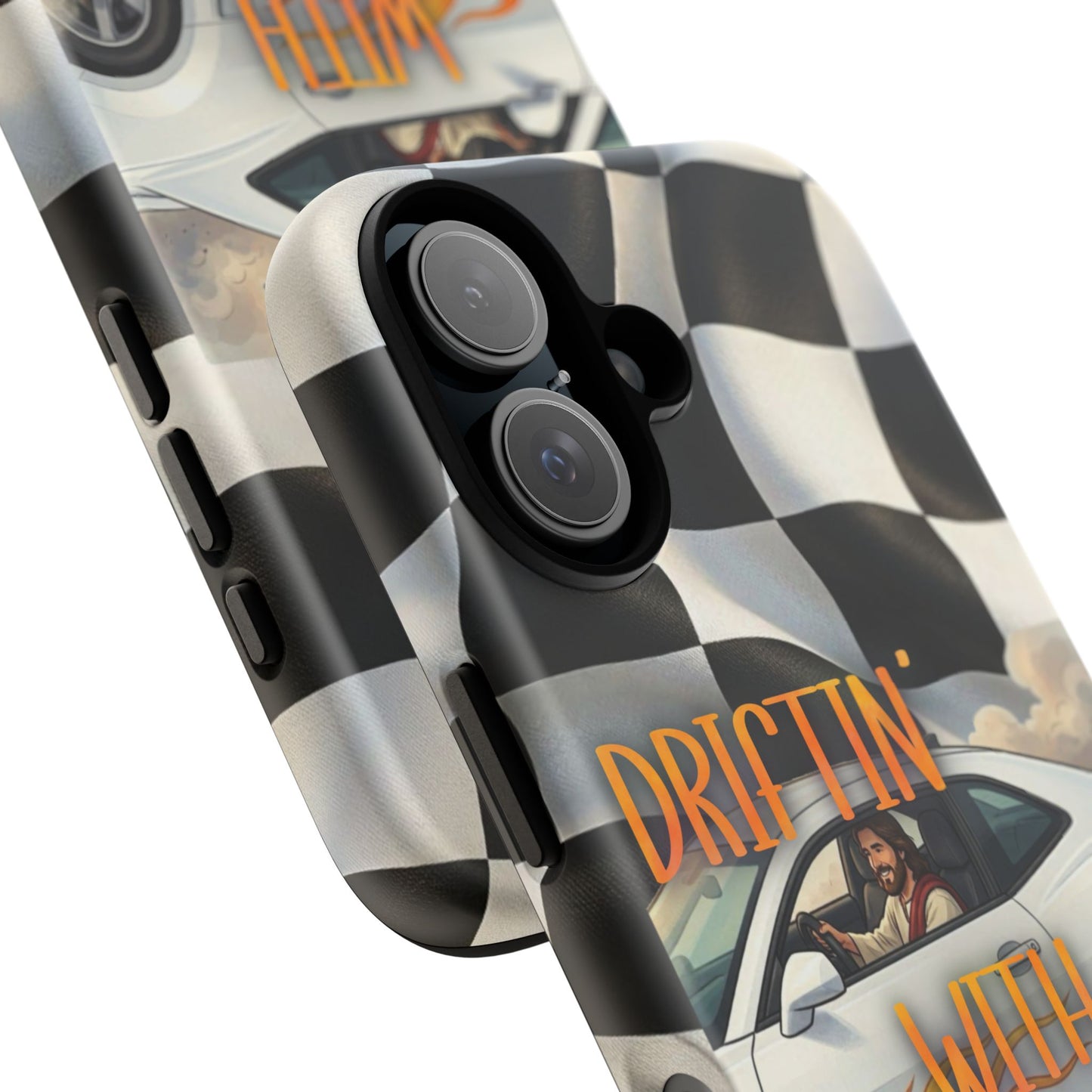 Phone Case — "Driftin' with Jesus" Racing Flag Design- iPhone