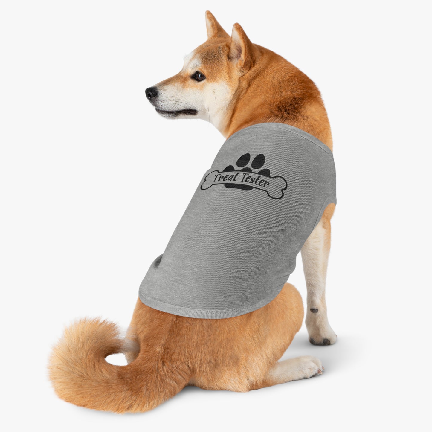Pet Tank Top - "Treat Tester" Paw Print Bone Dog Shirt