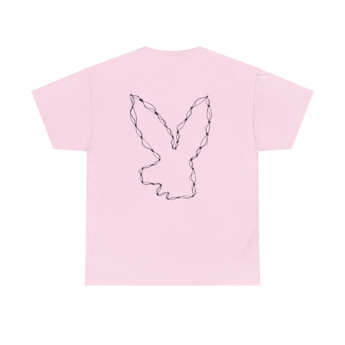 Bunny Outline Tee — Minimal Floral Rabbit Graphic T‑Shirt
